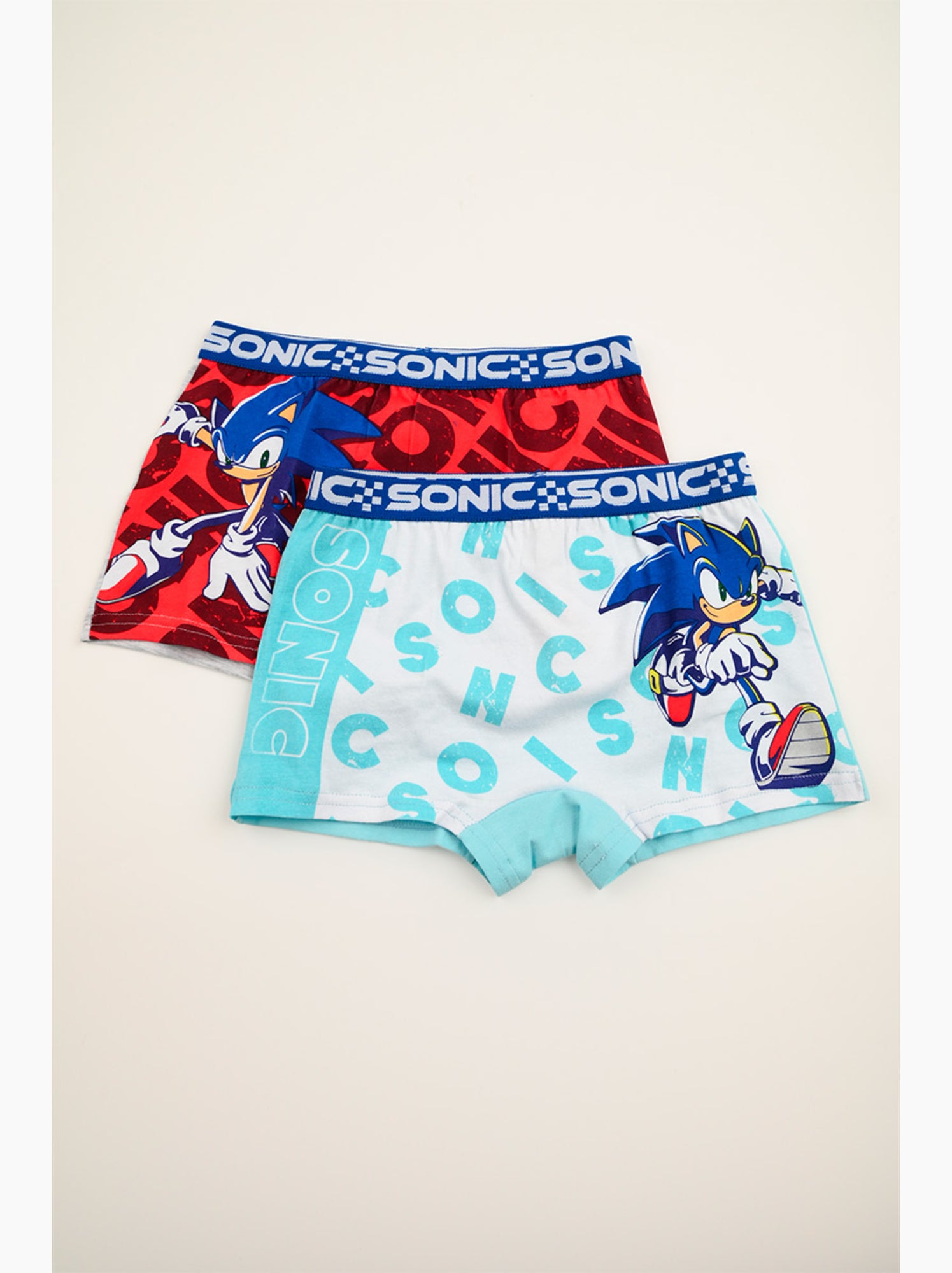 Lot 2 boxers sonic multicolore| licence officielle - Rouge