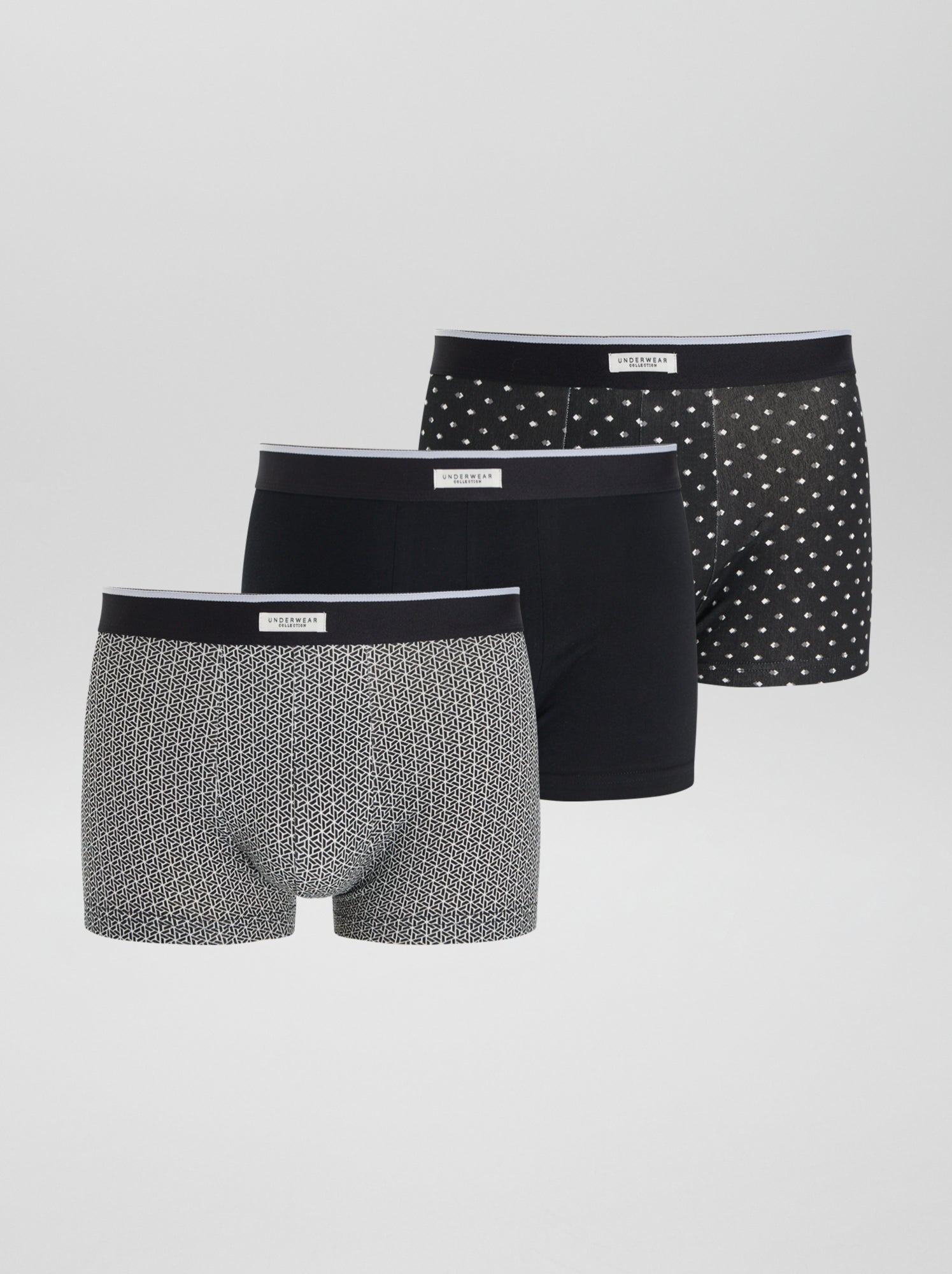 Lot 3 boxers stretch - Blanc/noir
