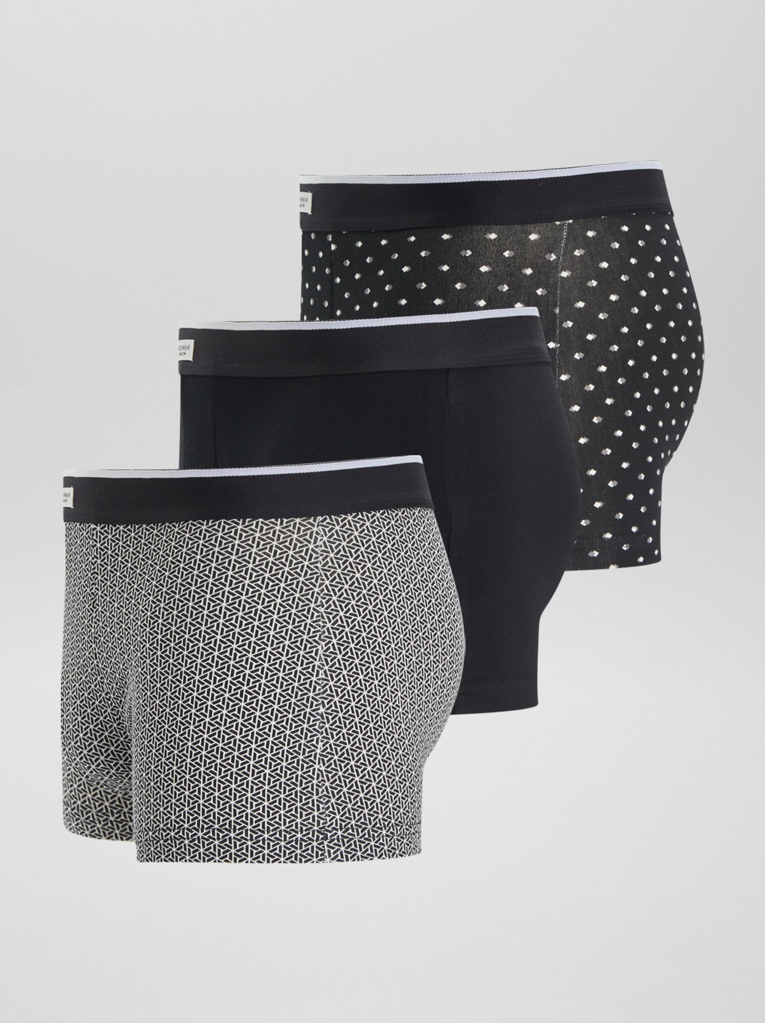 Lot 3 boxers stretch - Blanc/noir