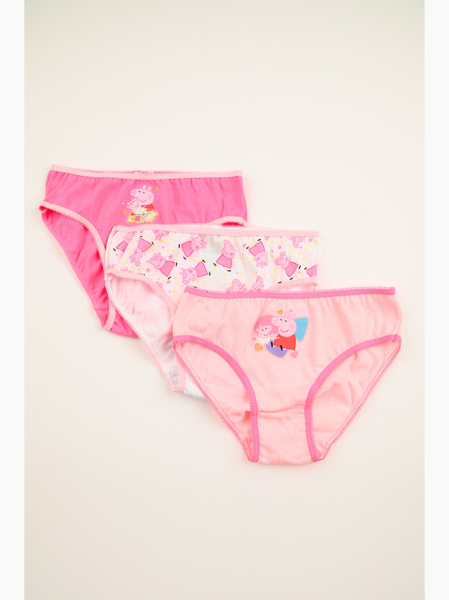 Lot 3 culottes peppa pig multicolore | licence officielle - Blanc Rose Blanc