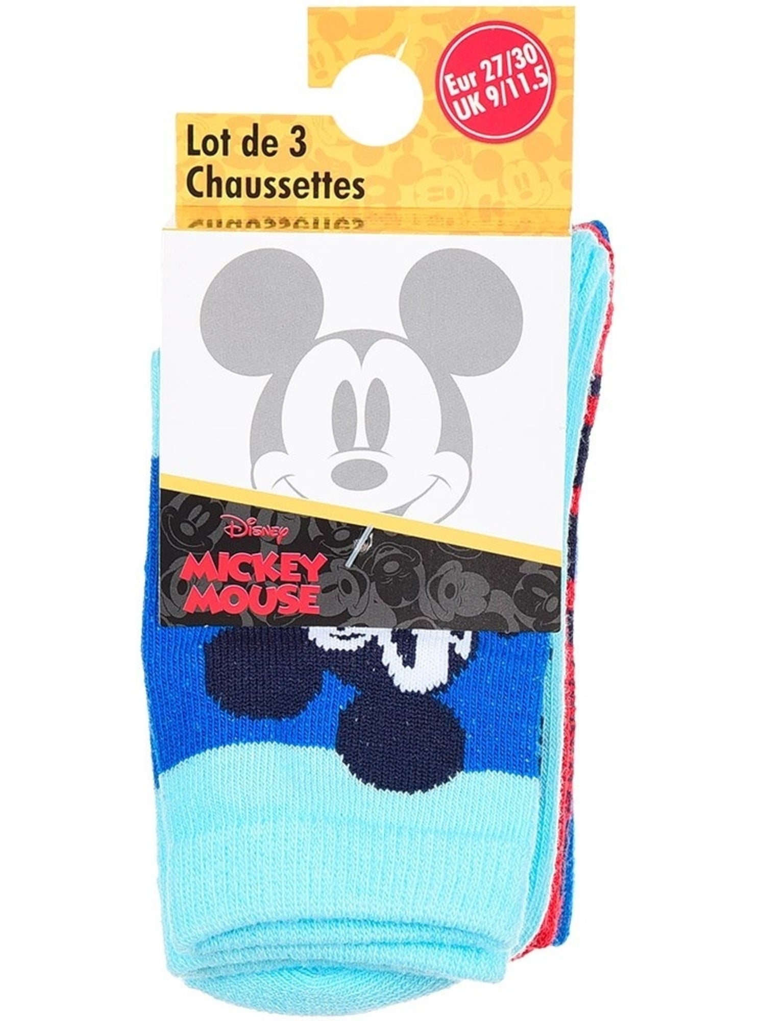 Lot 3 paires de chaussettes mickey mouse| licence officielle - Multicolore