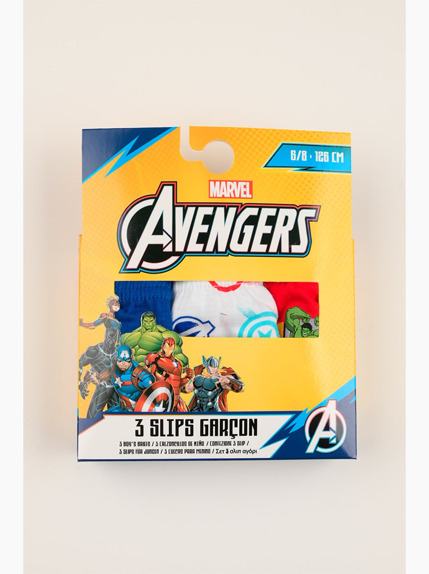 Lot 3 slips avengers multicolore| licence officielle - Gris/Bleu/Rouge/Blanc