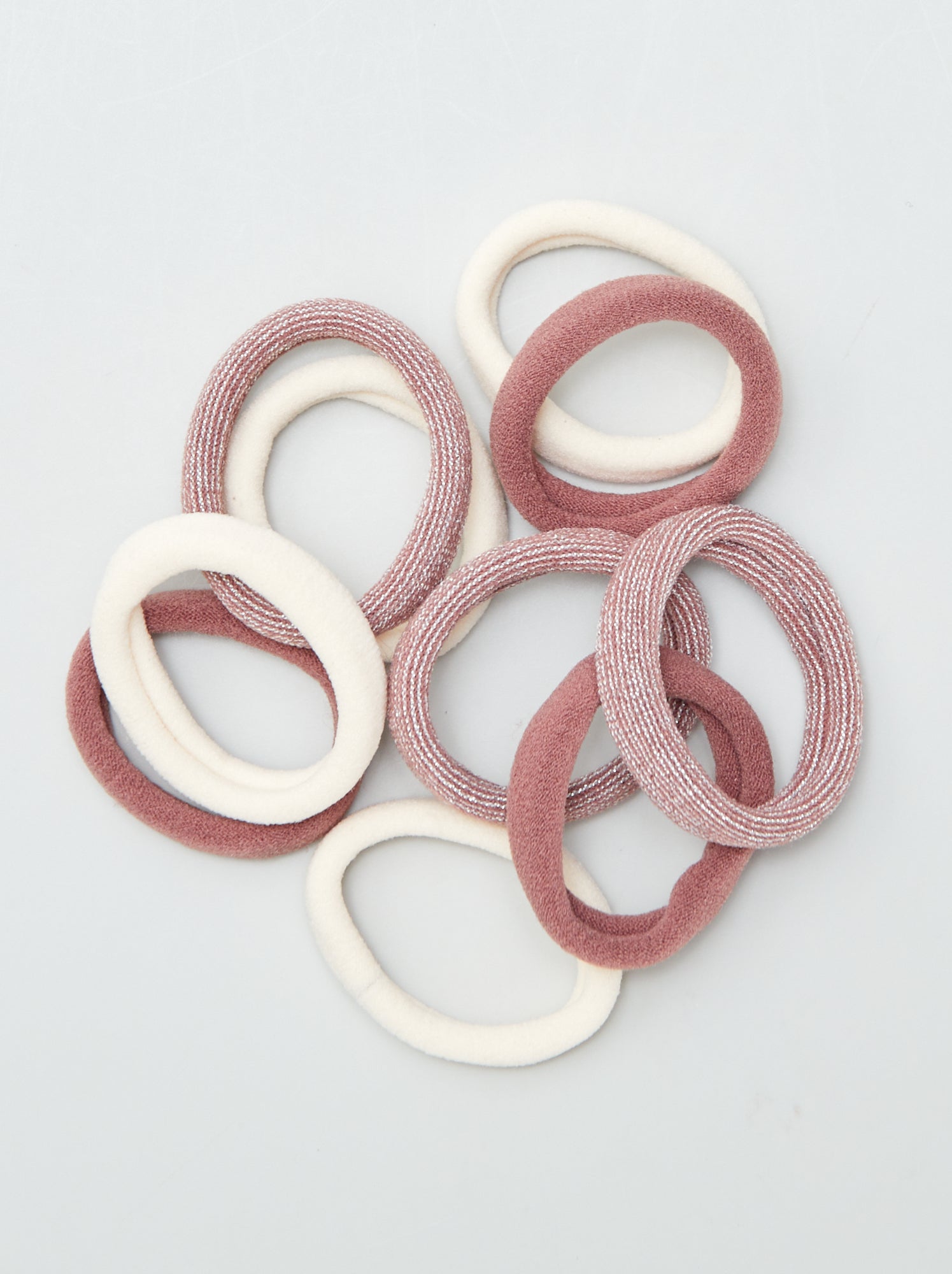 Lot de 10 élastiques pour cheveux - BEIGE