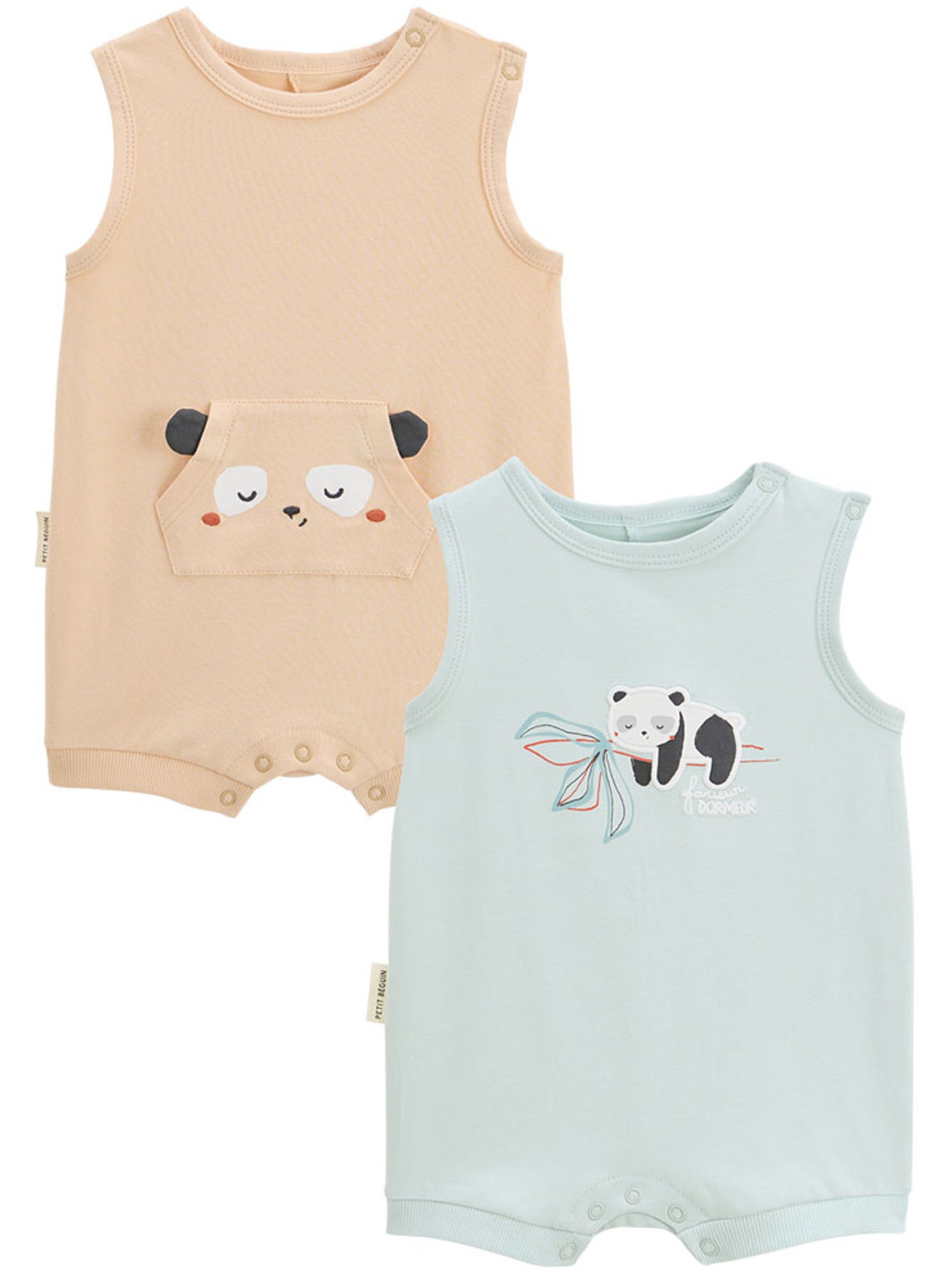 Lot de 2 barboteuses bébé bento - Vert