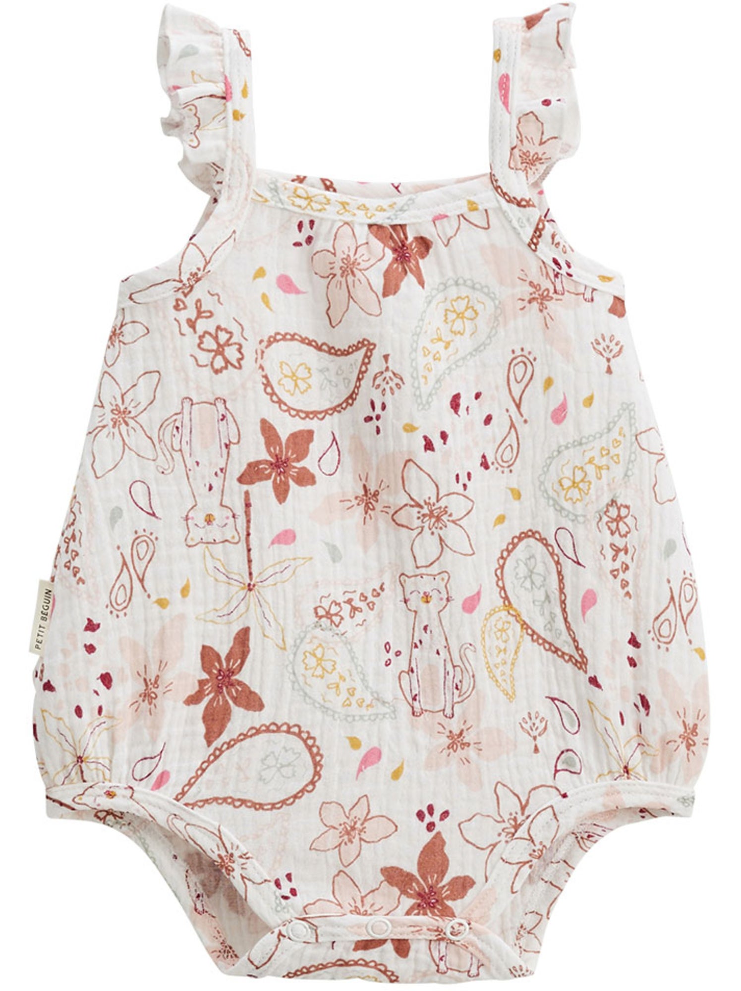 Lot de 2 barboteuses bloomer bébé en gaze de coton arizona - Ecru