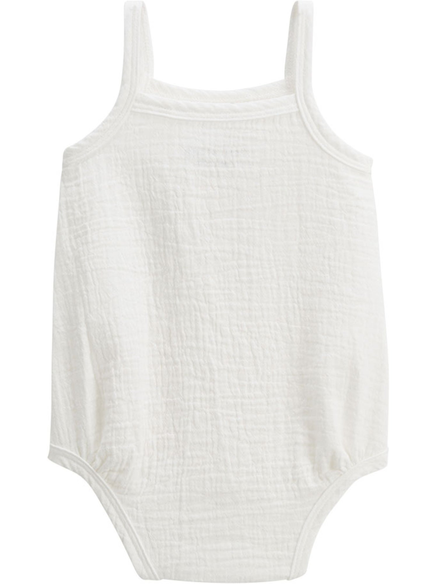 Lot de 2 barboteuses bloomer bébé en gaze de coton praline - Ecru