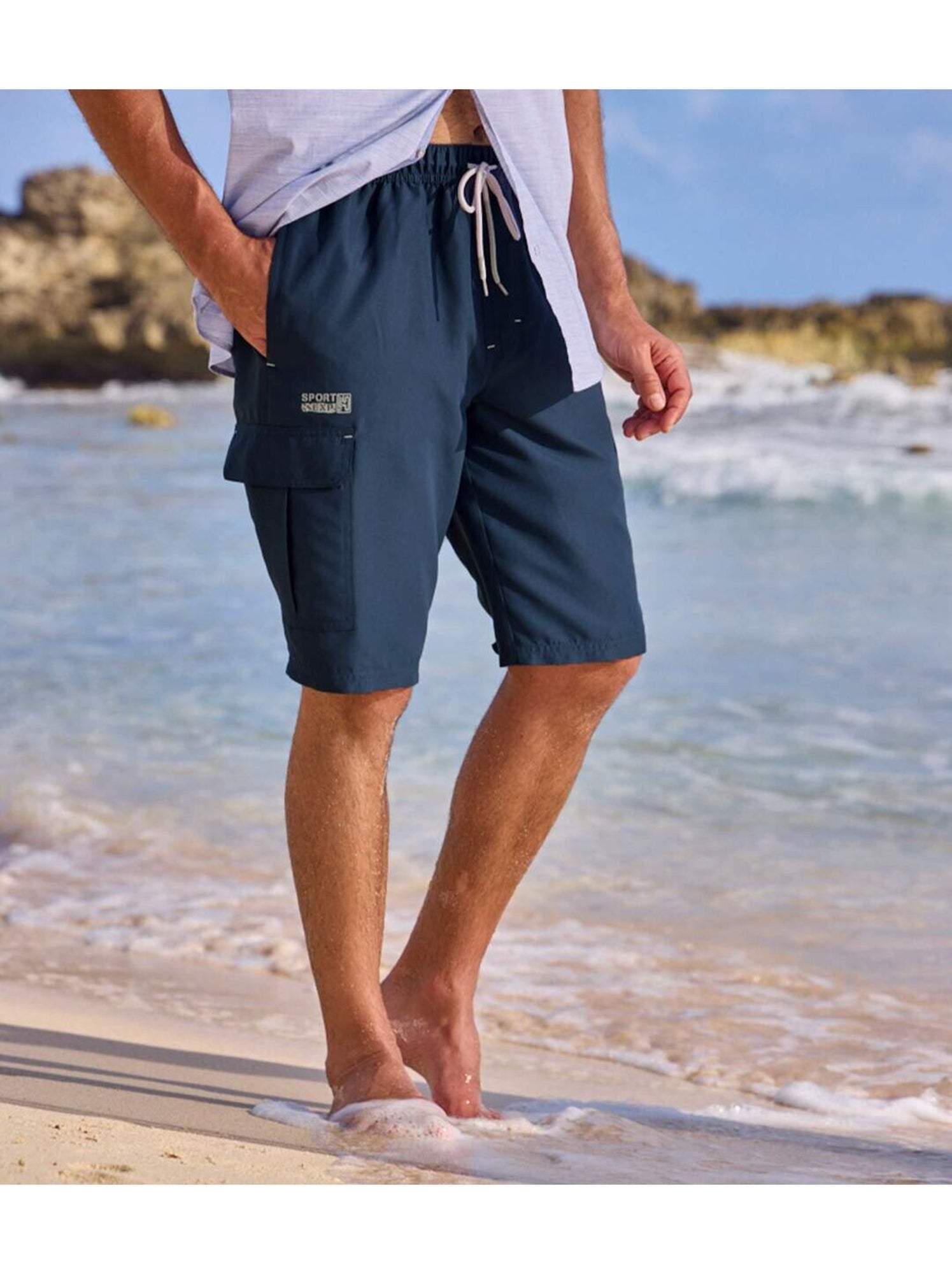 Lot de 2 bermudas microfibre confort   - atlas for men - Gris Bleu
