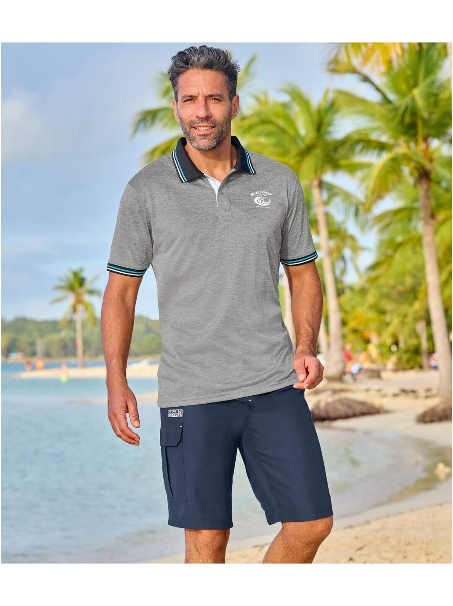 Lot de 2 bermudas microfibre confort   - atlas for men - Gris Bleu