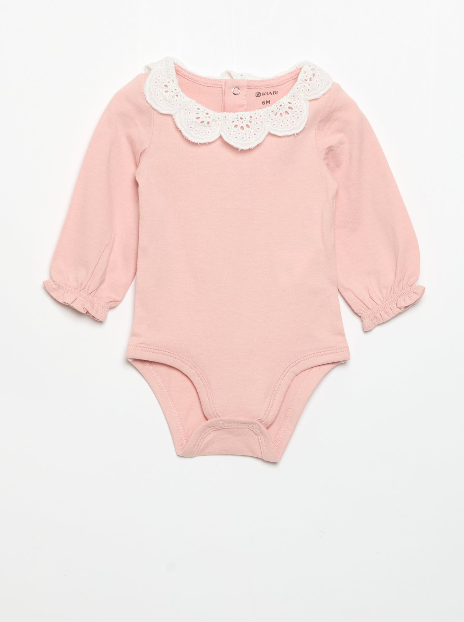 Lot de 2 bodies avec col en broderie anglaise - Blanc