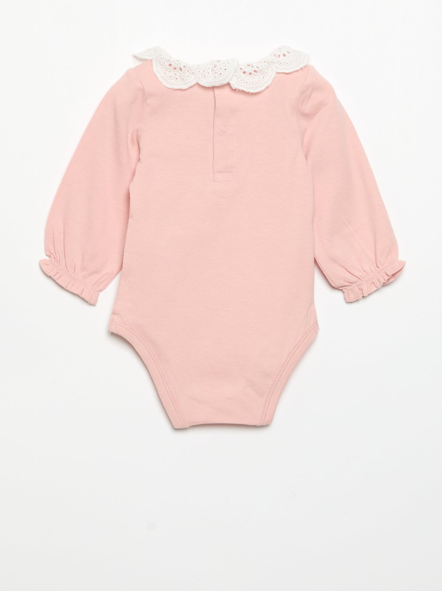 Lot de 2 bodies avec col en broderie anglaise - Blanc
