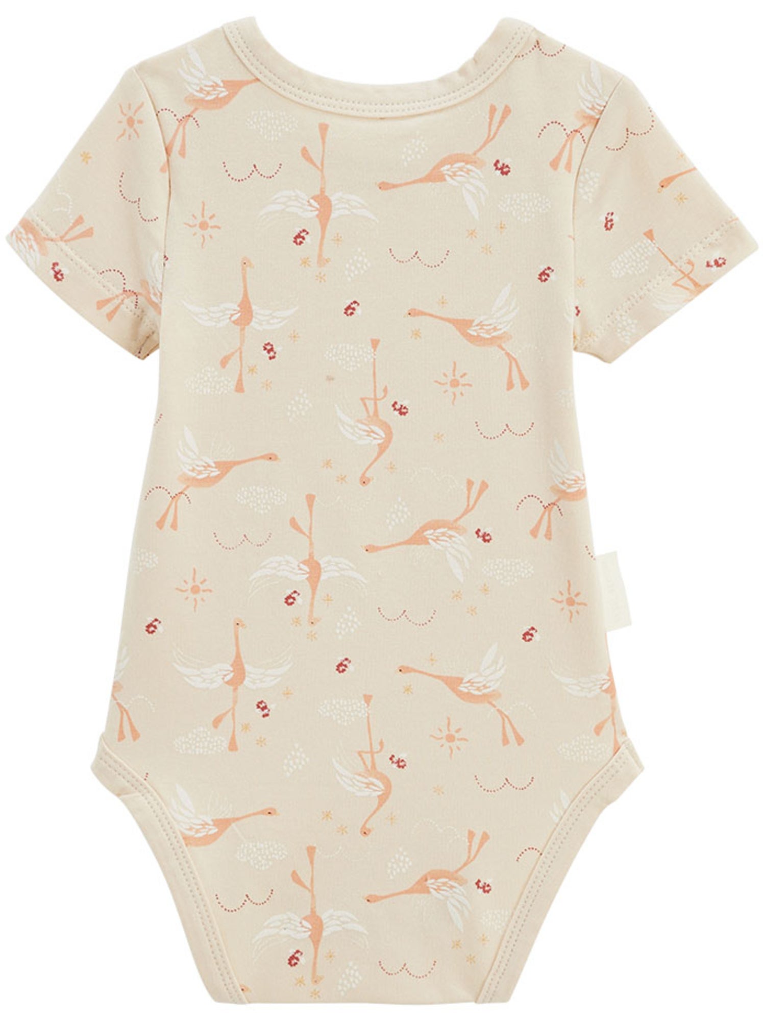 Lot de 2 bodies bébé manches courtes poésie d'été - Beige clair