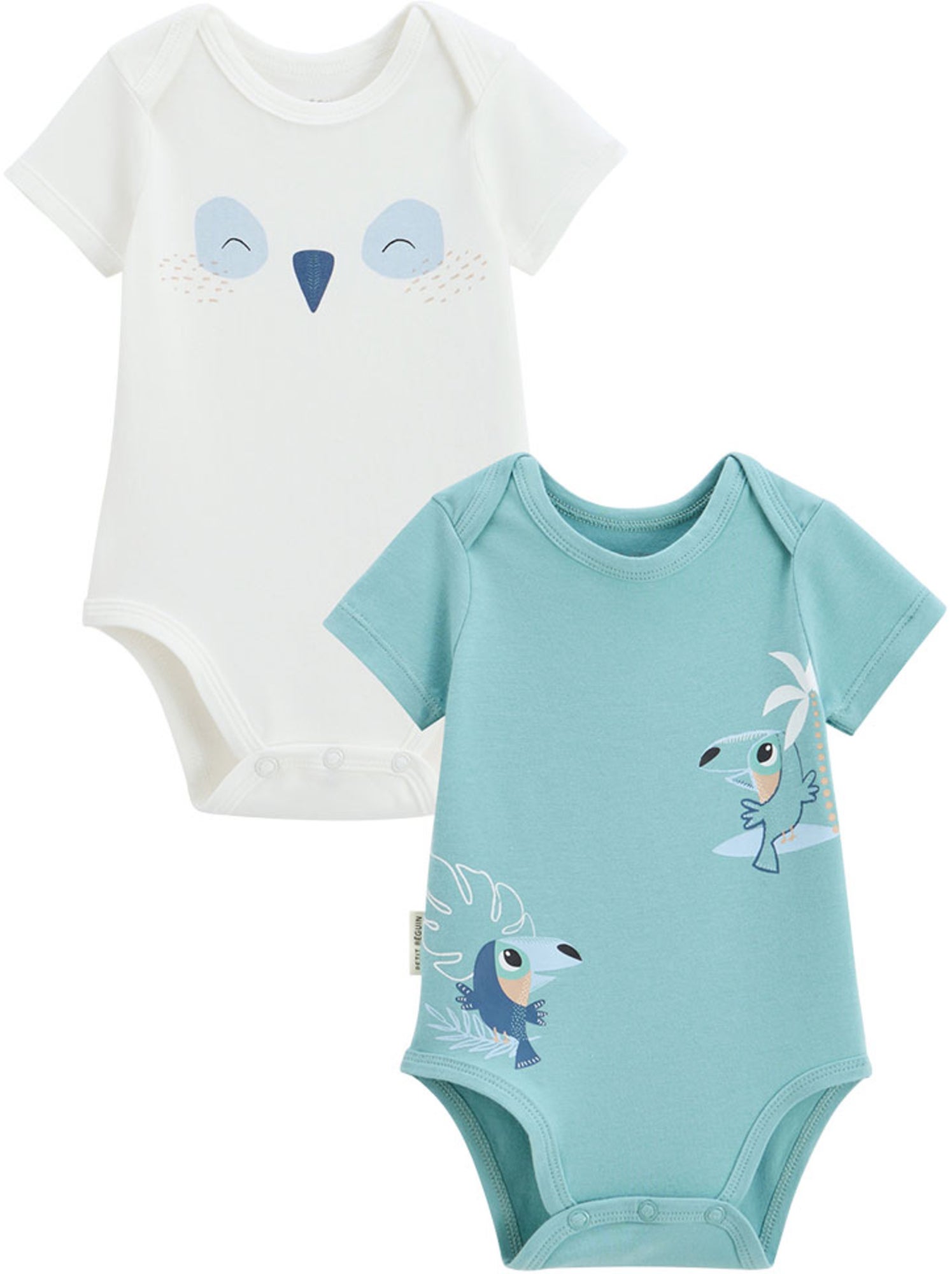 Lot de 2 bodies bébé manches courtes toucana - Bleu