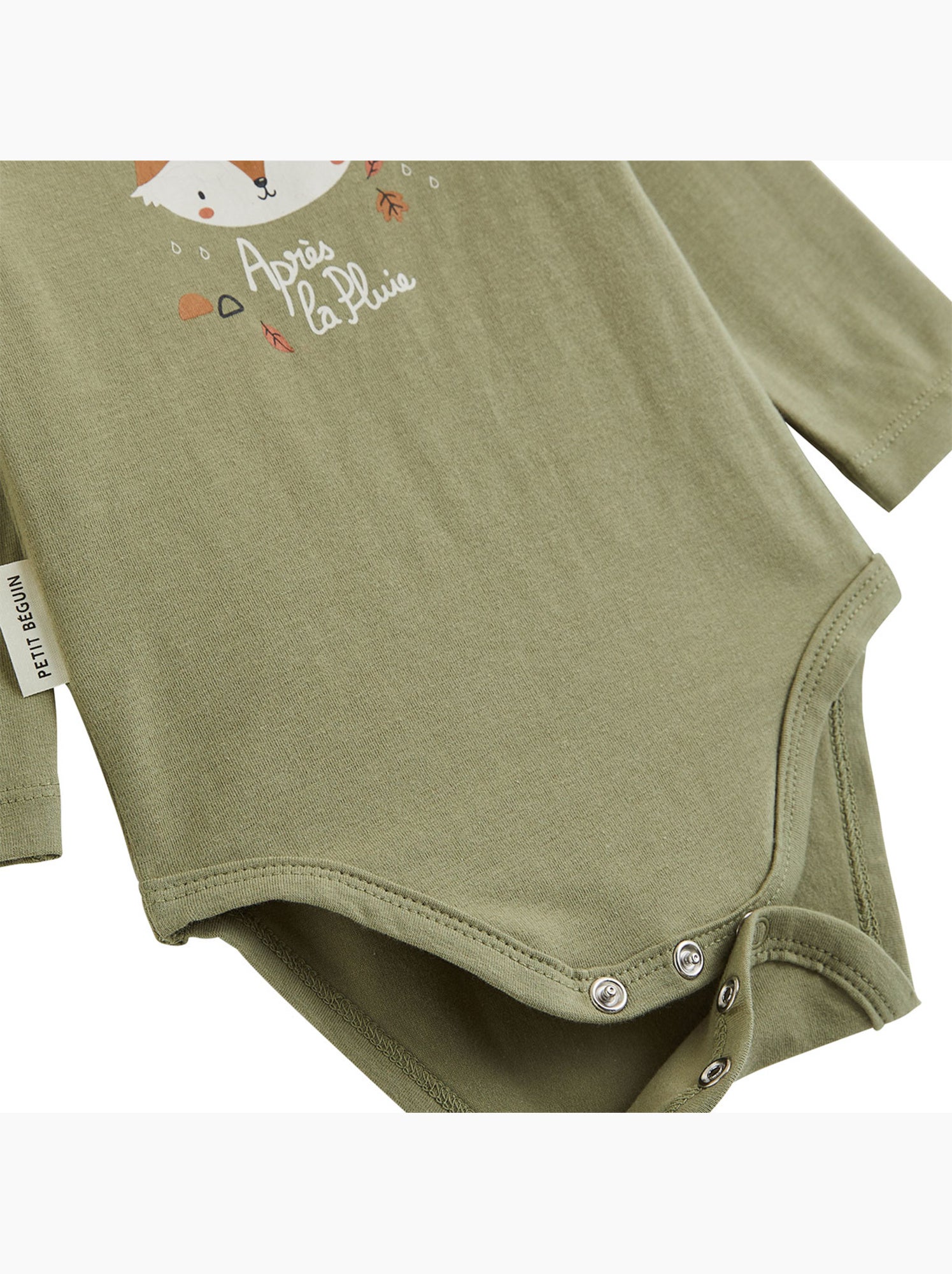 Lot de 2 bodies bébé manches longues ginkgo - Vert