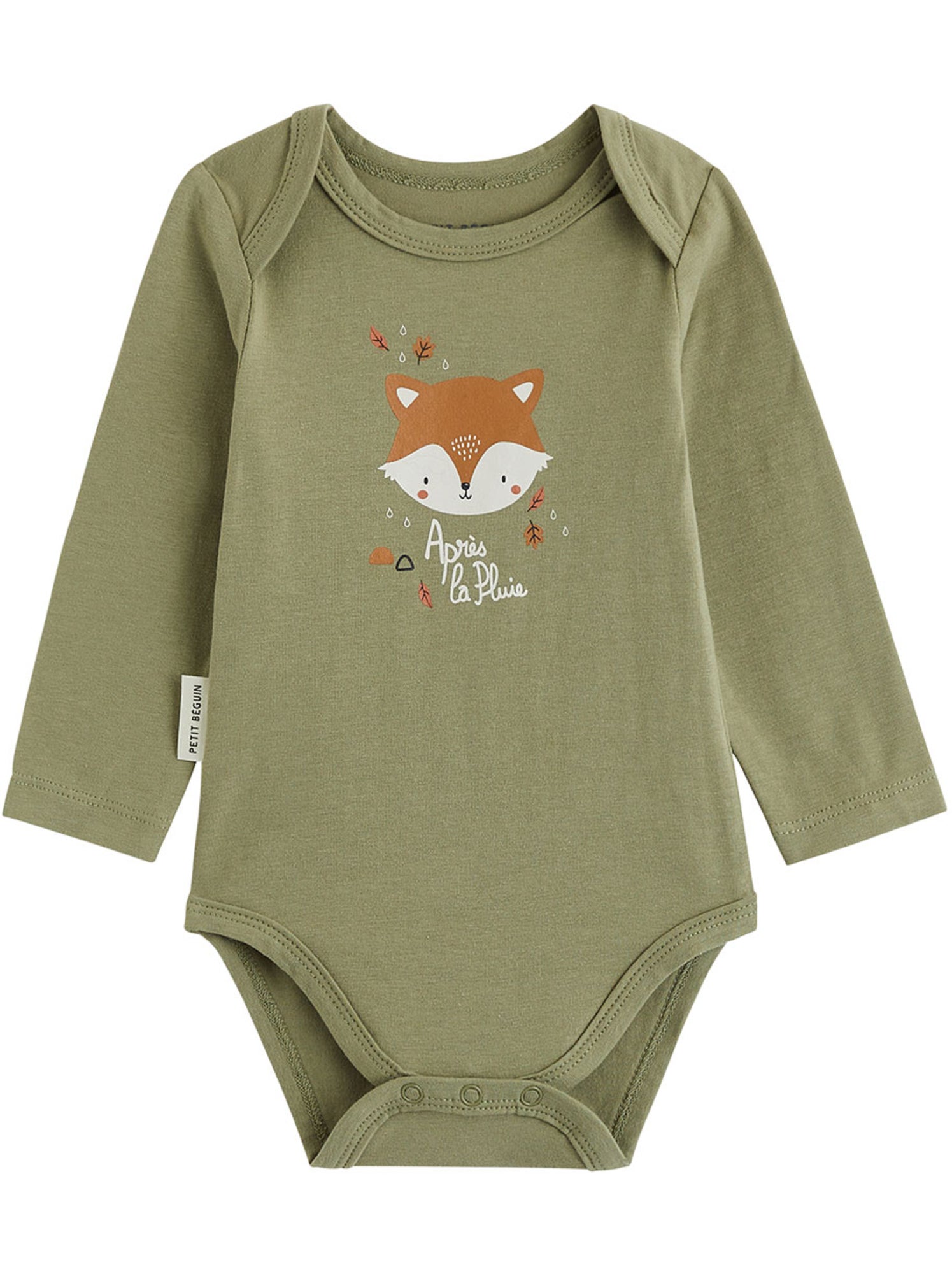 Lot de 2 bodies bébé manches longues ginkgo - Vert