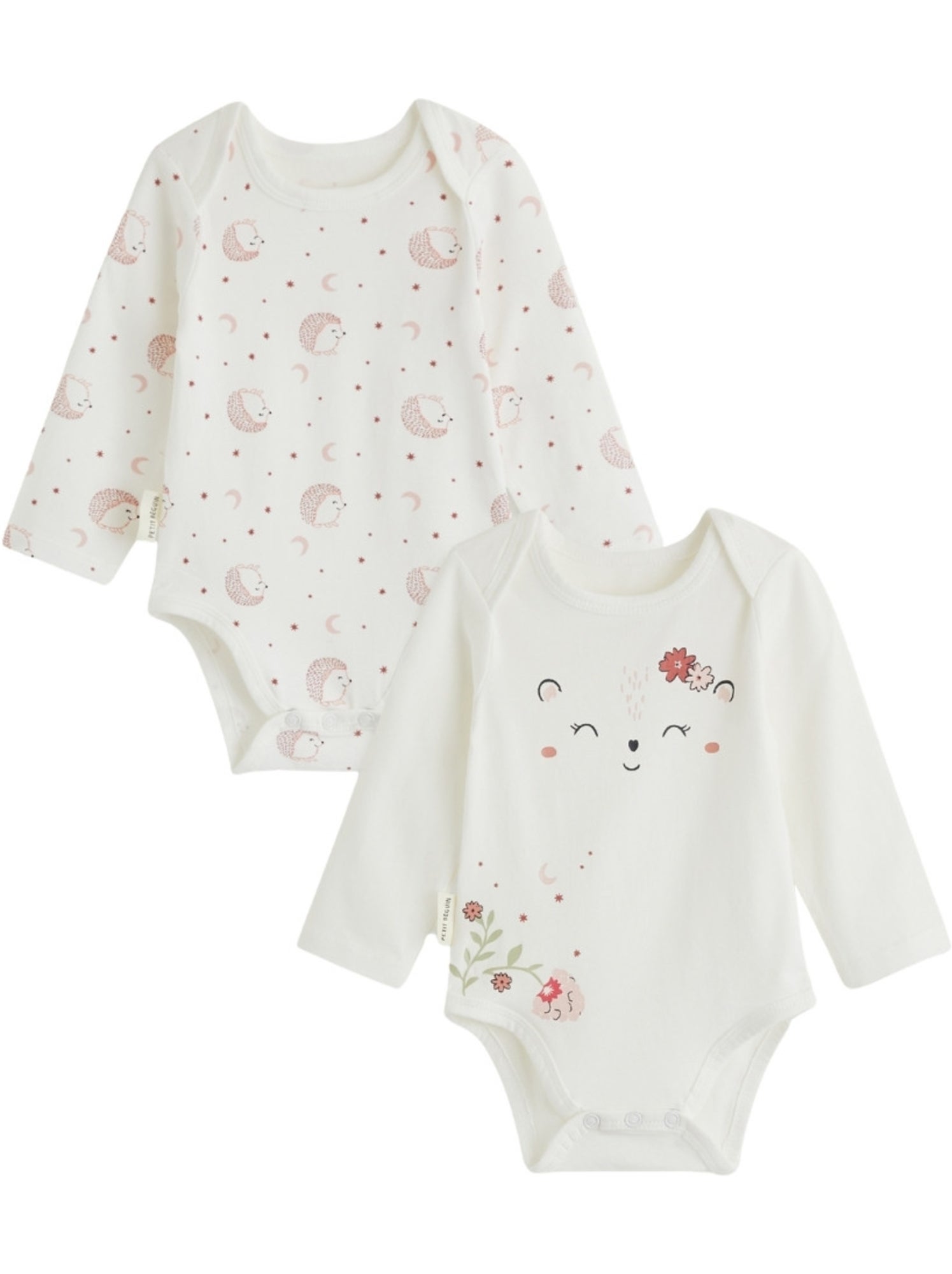 Lot de 2 bodies bébé manches longues harmony - Ecru
