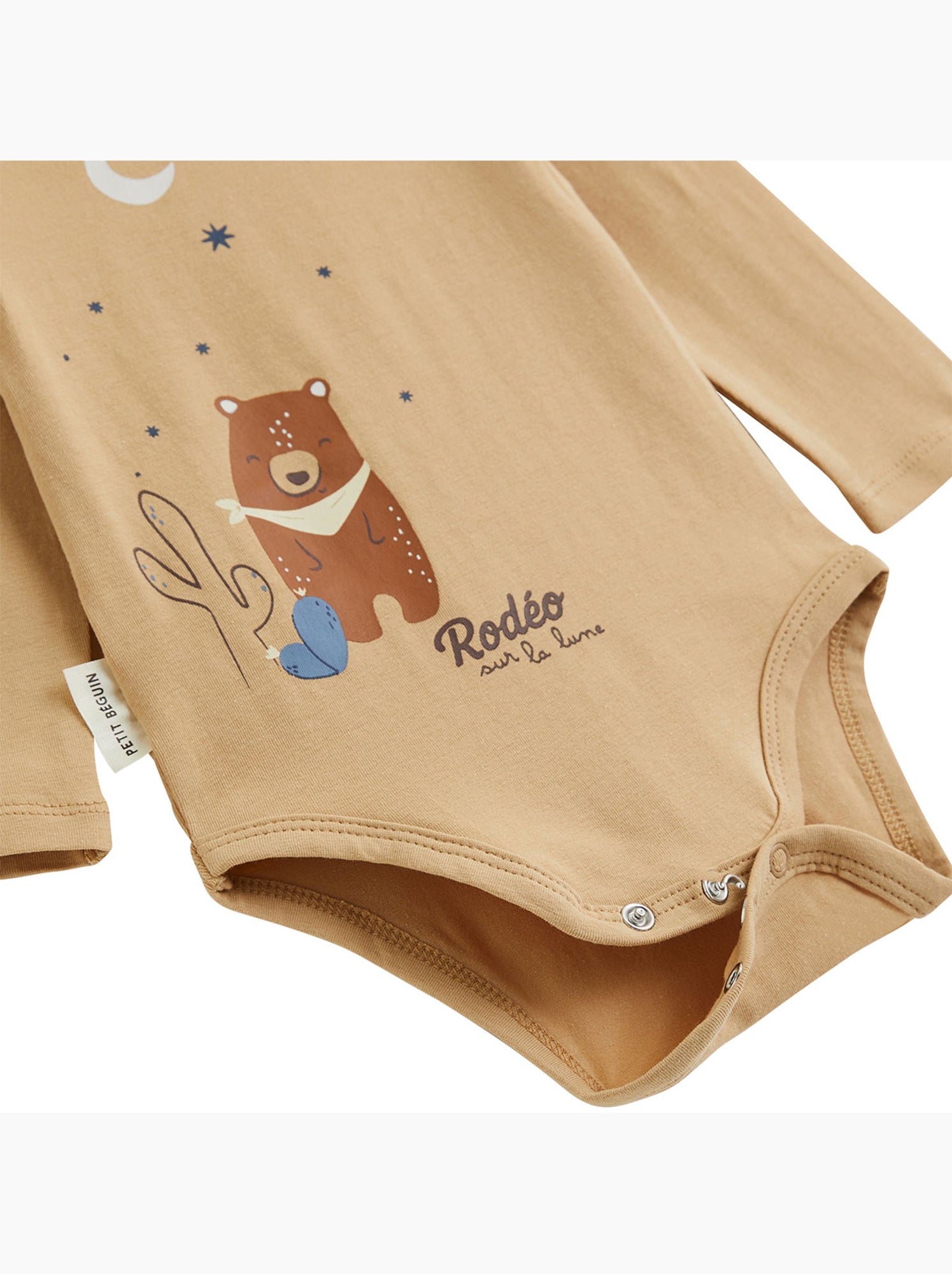 Lot de 2 bodies bébé manches longues moka - Marron