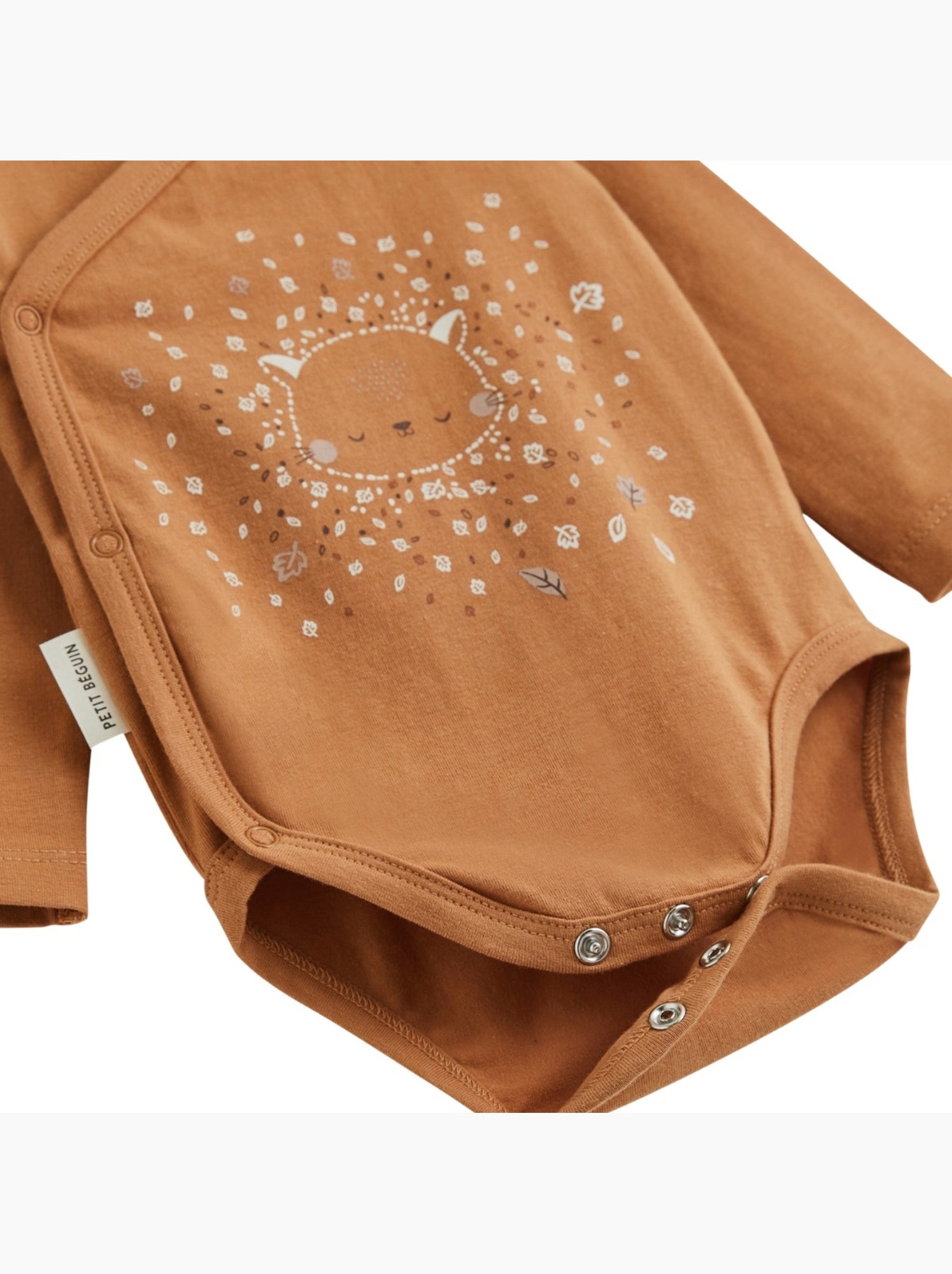 Lot de 2 bodies bébé manches longues ouverture croisée caramel - Marron