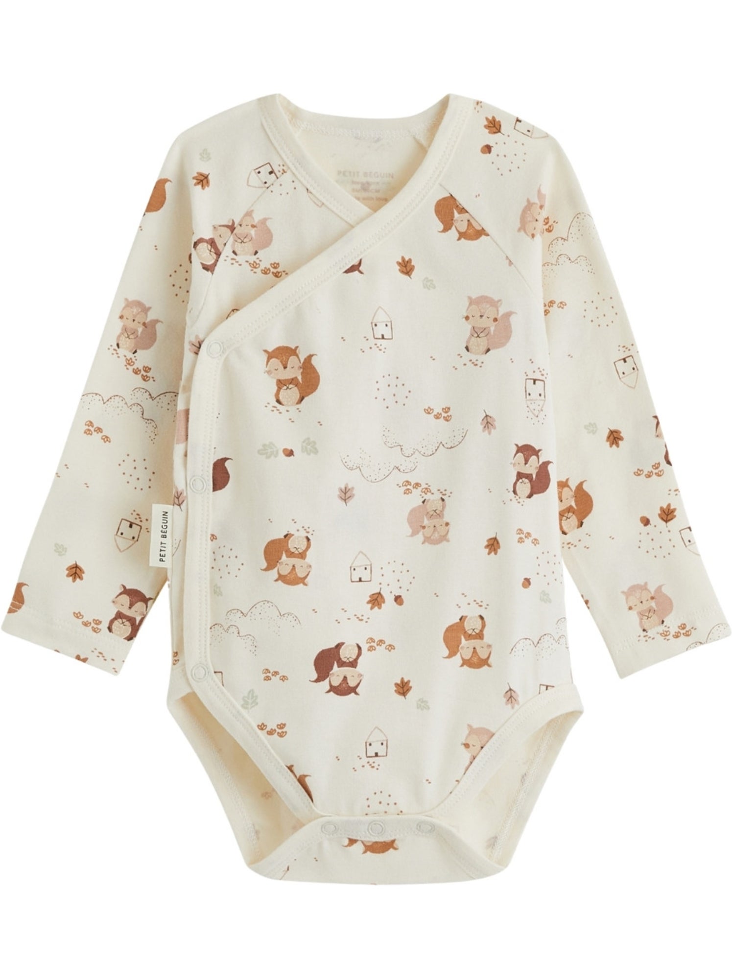 Lot de 2 bodies bébé manches longues ouverture croisée caramel - Marron