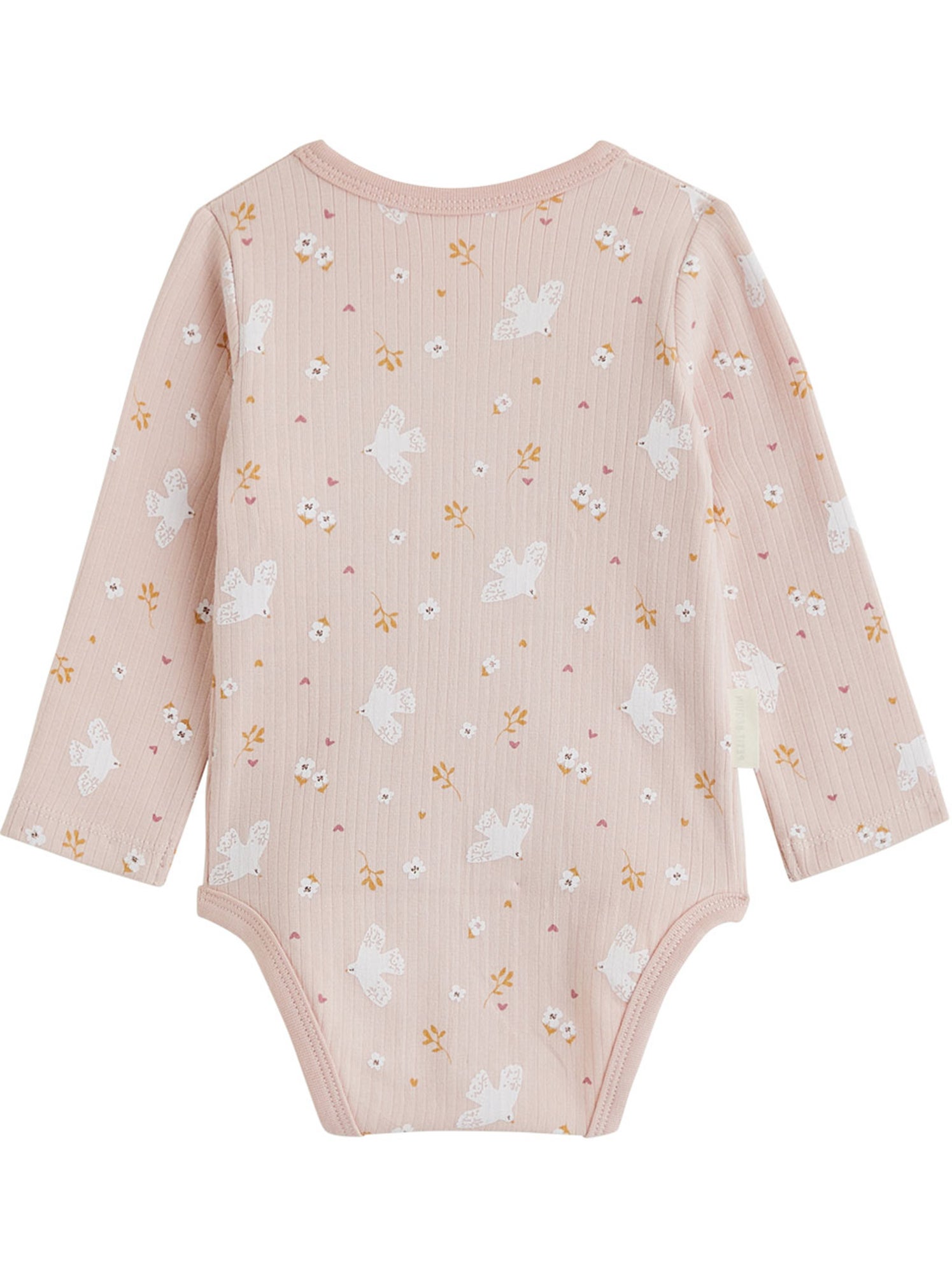 Lot de 2 bodies bébé manches longues ouverture croisée miette - Rose