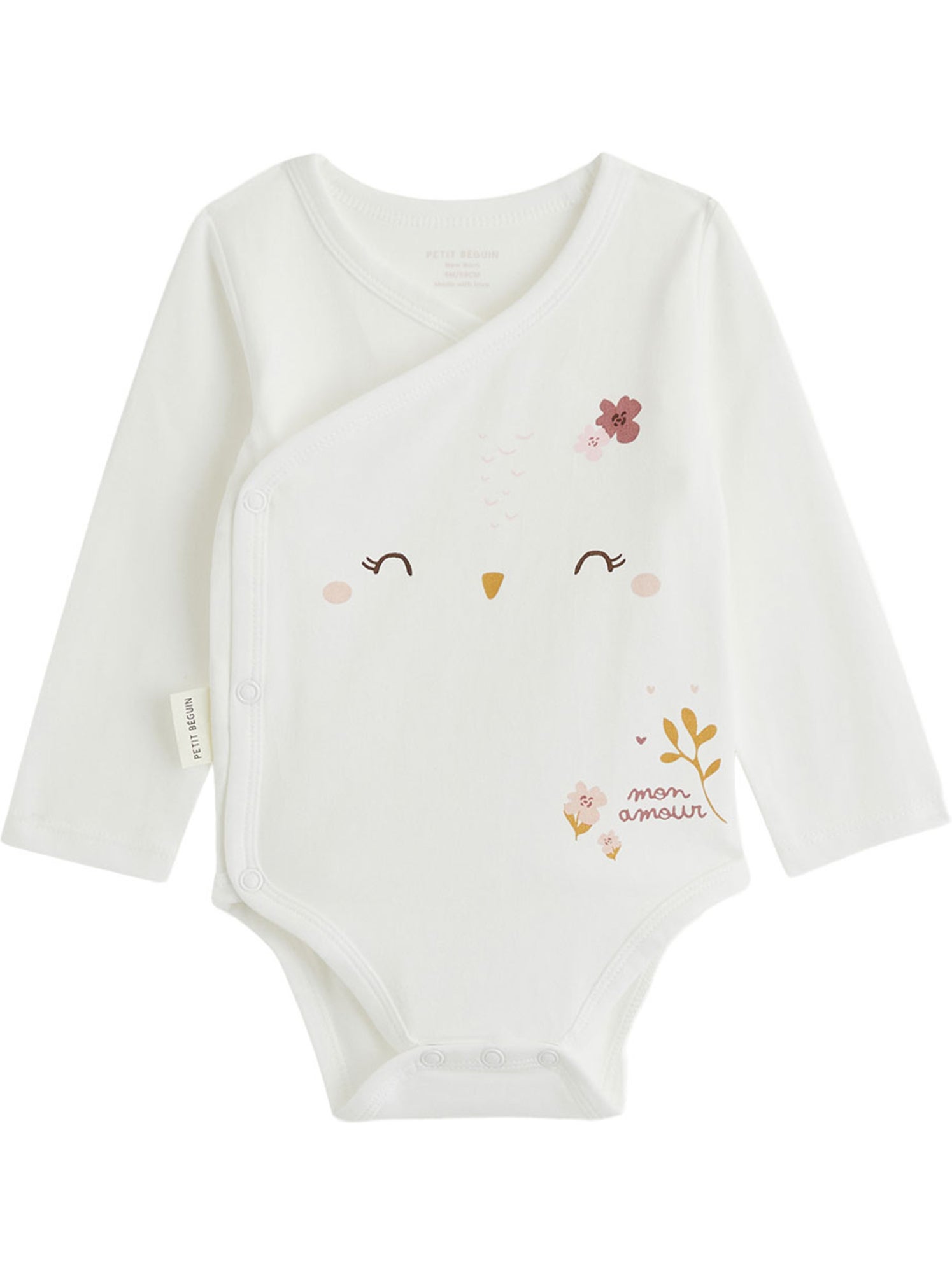 Lot de 2 bodies bébé manches longues ouverture croisée miette - Rose