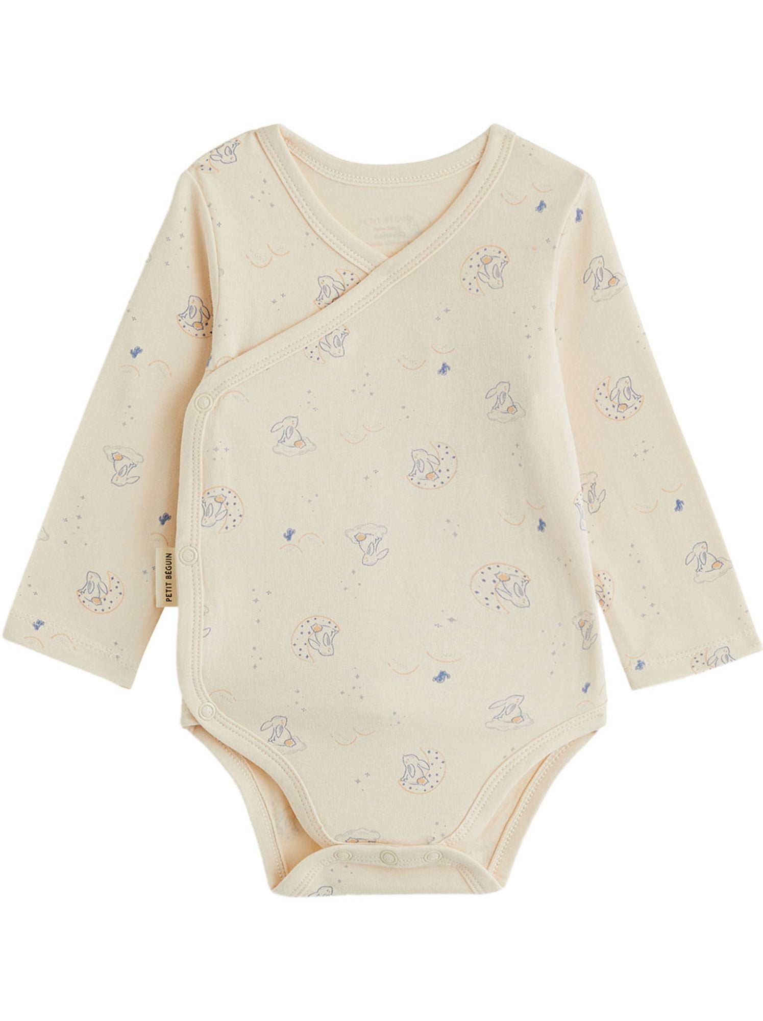 Lot de 2 bodies bébé manches longues ouverture croisée voix lactée - Bleu