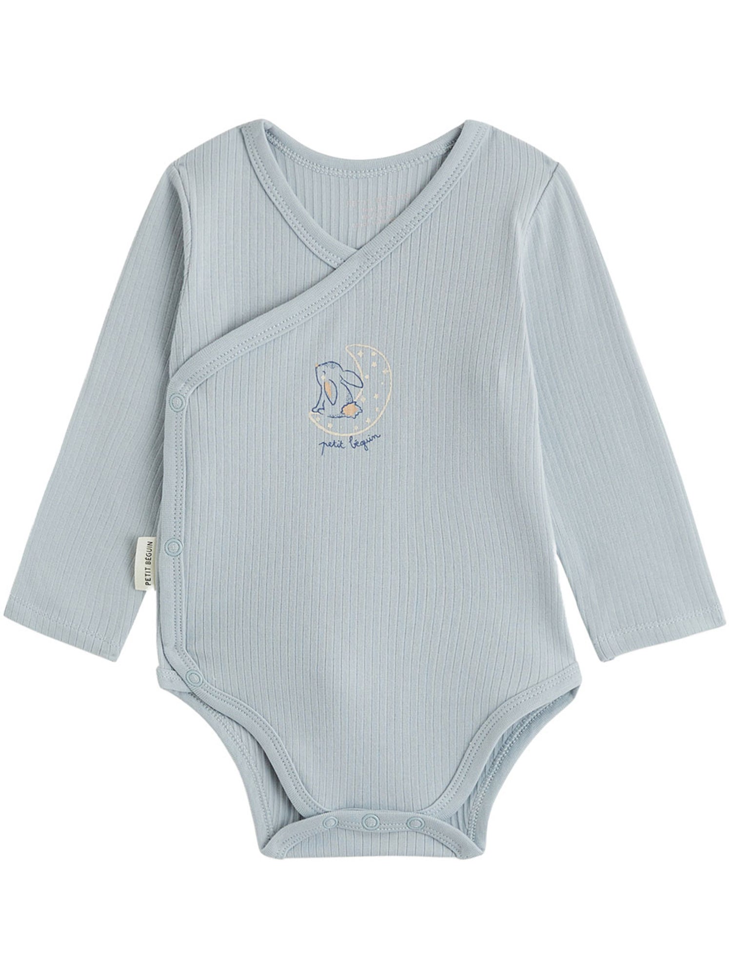 Lot de 2 bodies bébé manches longues ouverture croisée voix lactée - Bleu