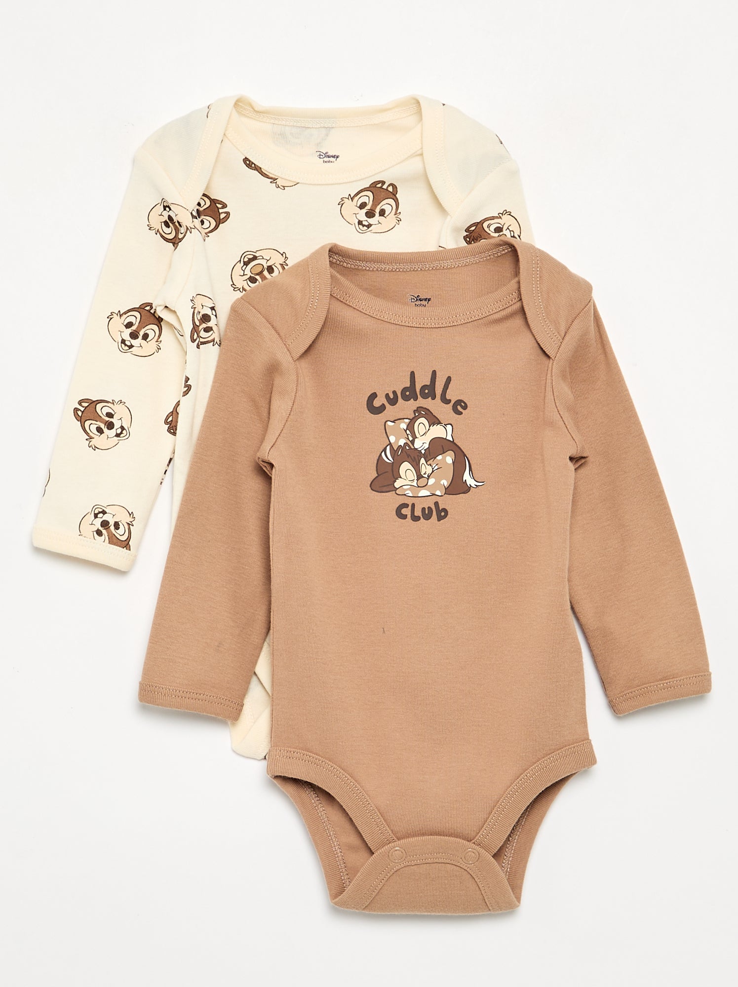 Lot de 2 bodies 'Disney' 'Tic et Tac' - Beige