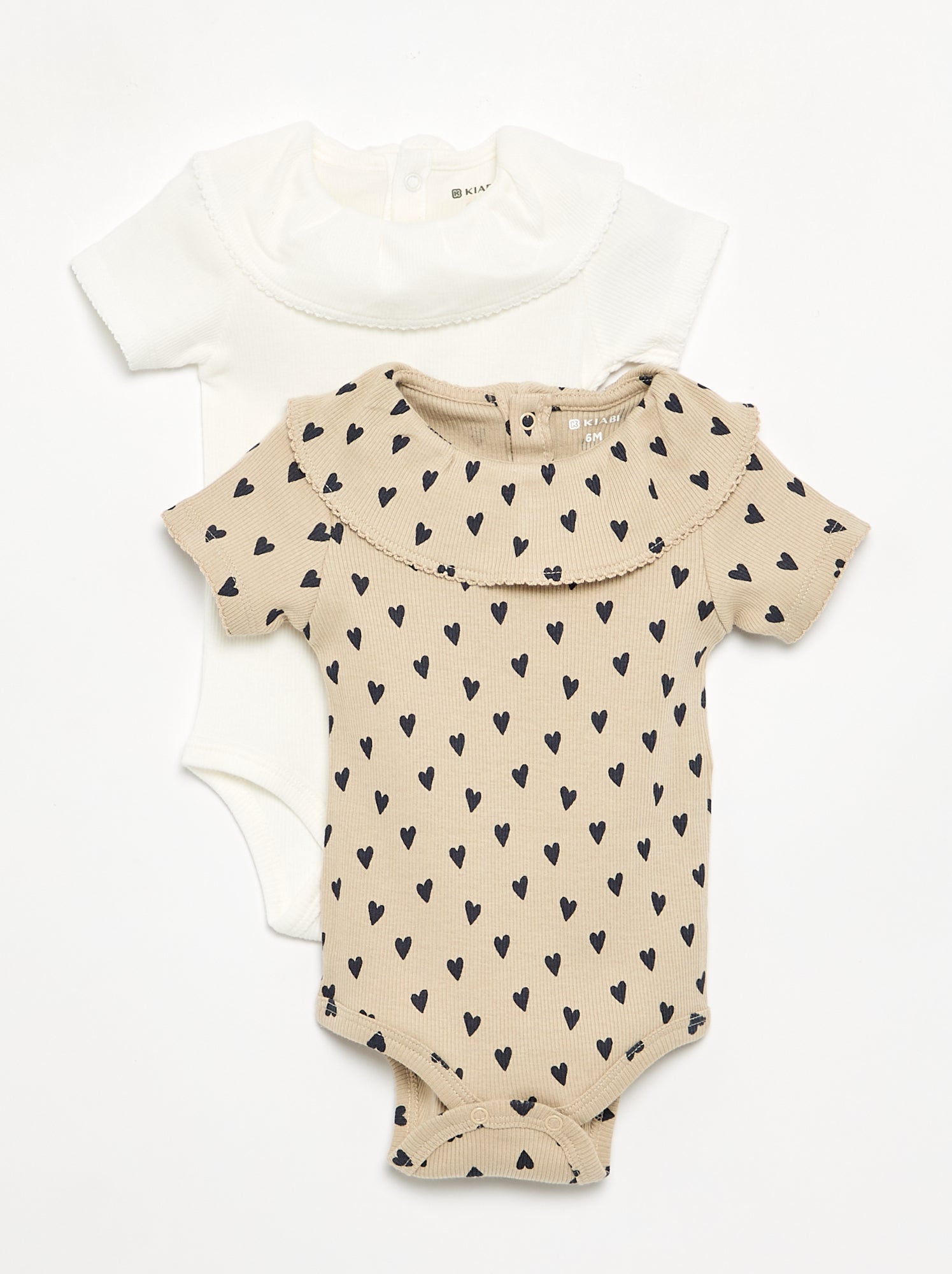 Lot de 2 bodies fines côtes - Beige