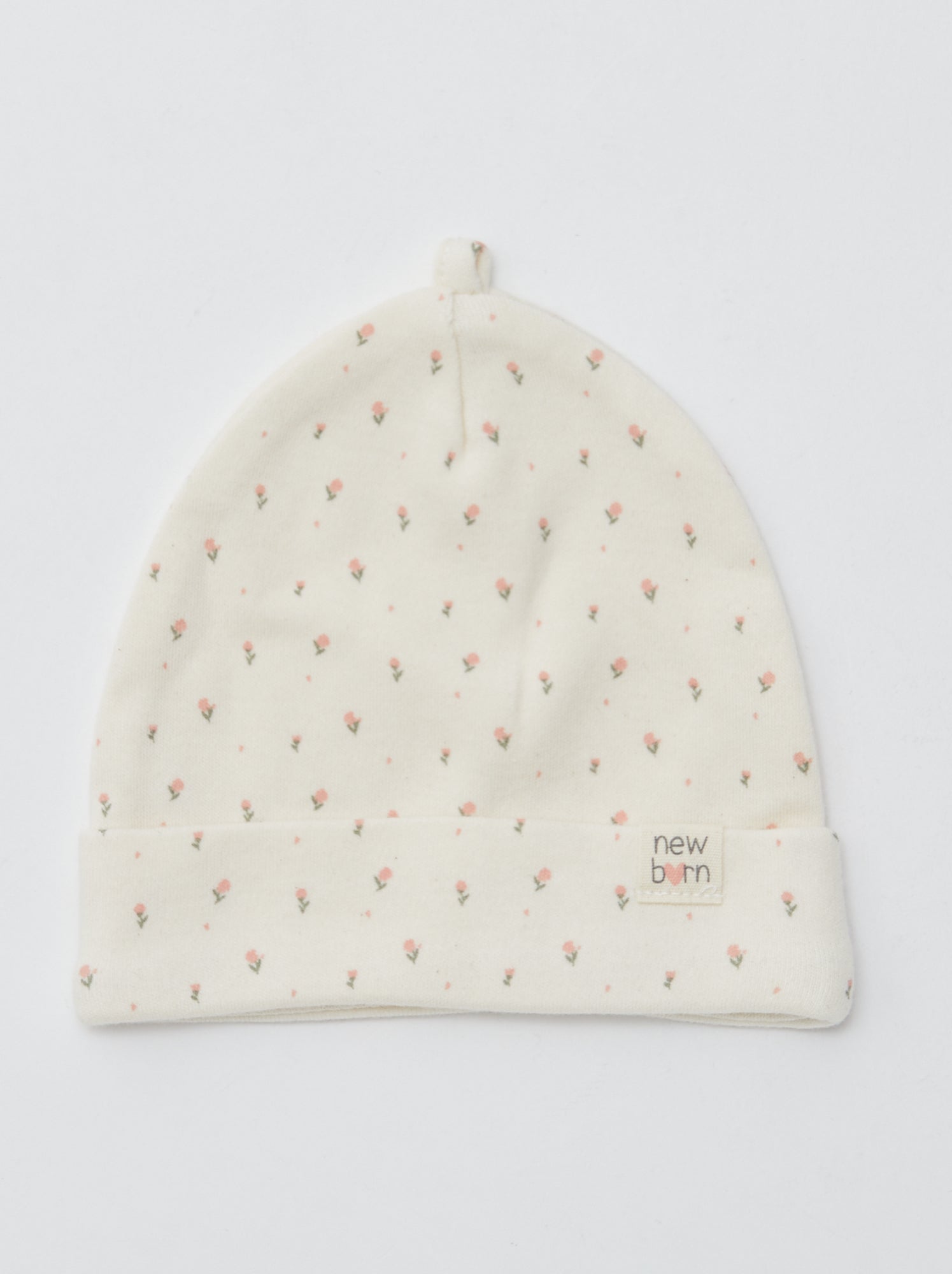 Lot de 2 bonnets nouveau-né - Beige/rose