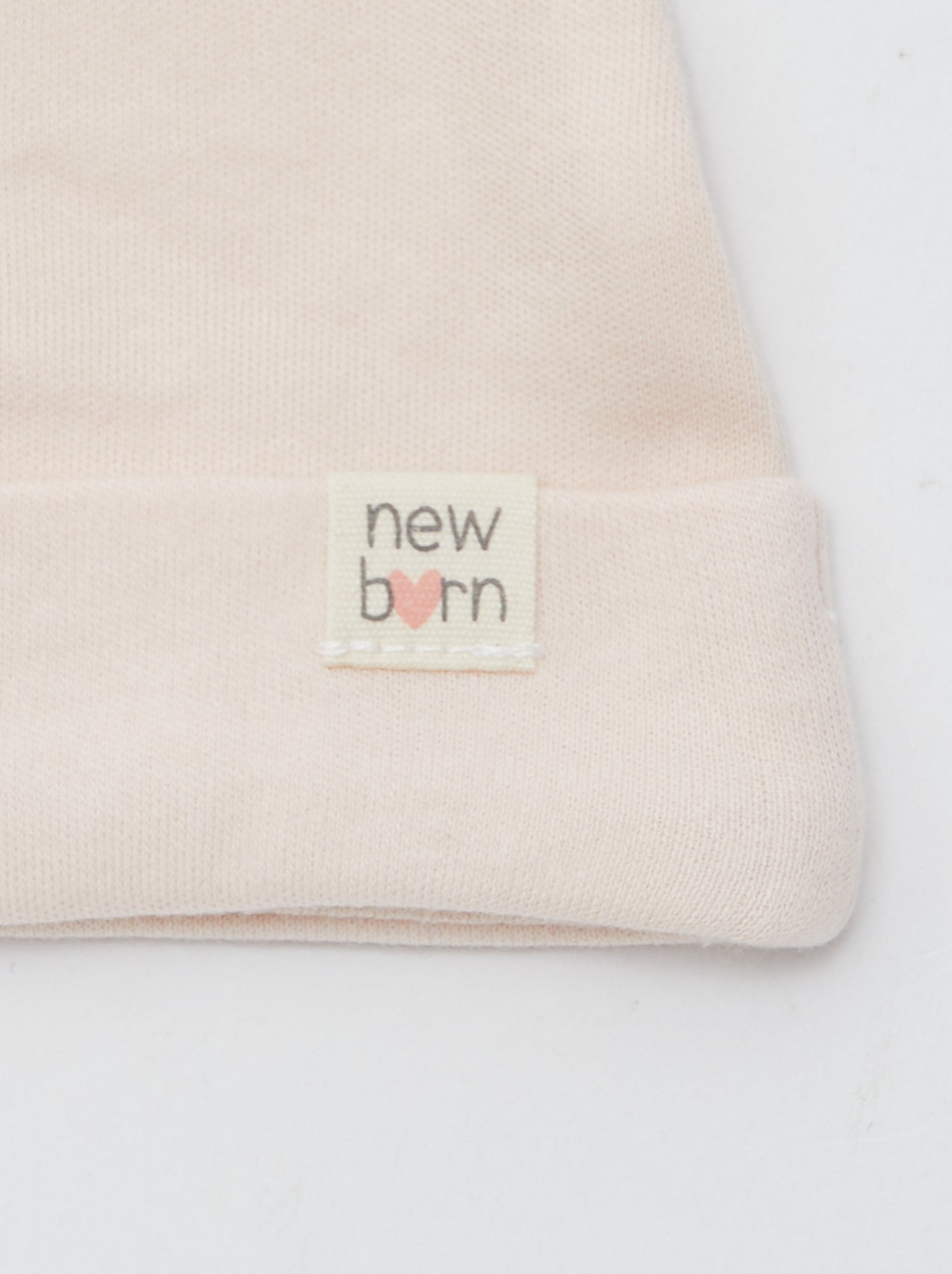 Lot de 2 bonnets nouveau-né - Beige/rose