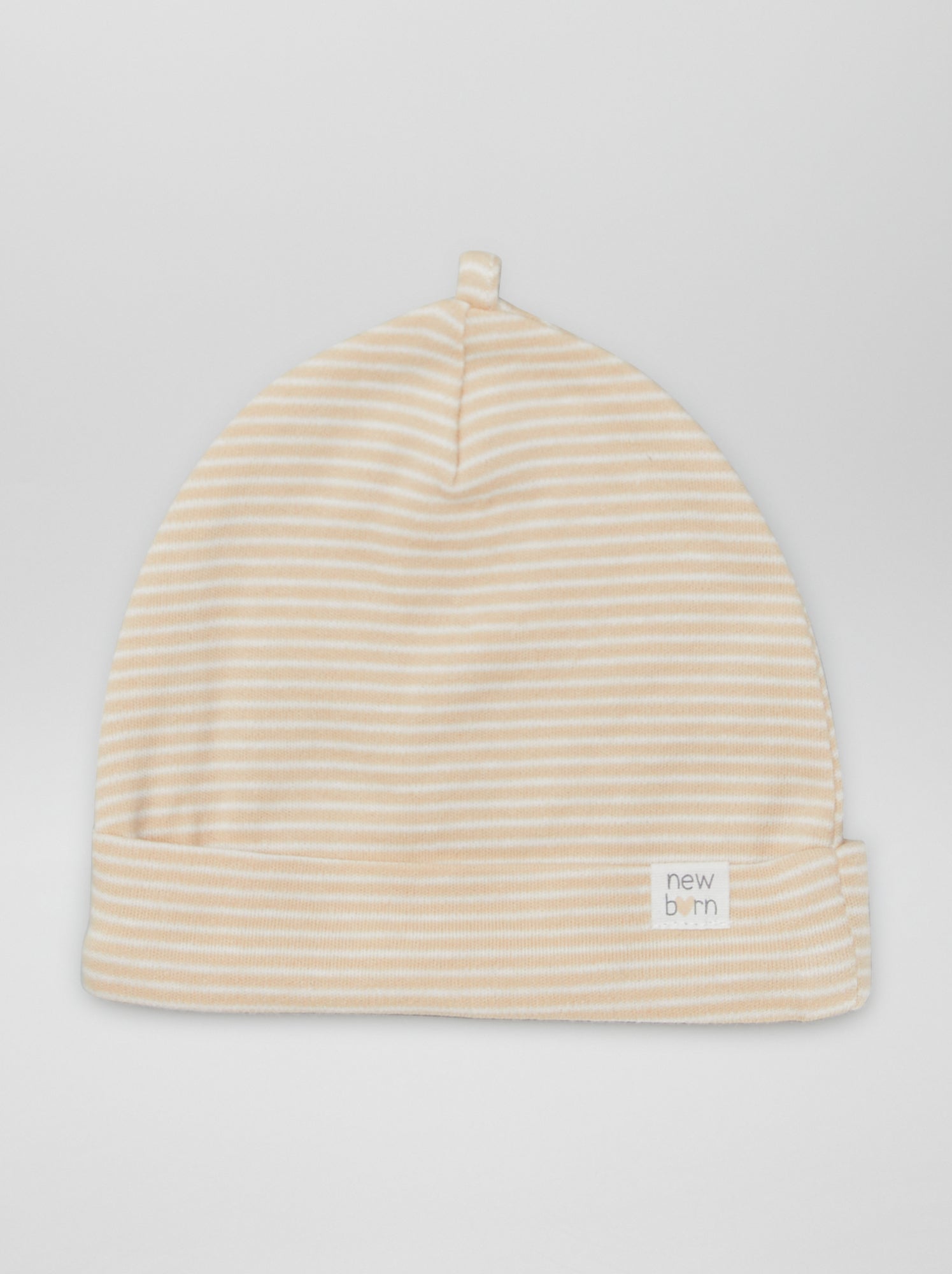 Lot de 2 bonnets nouveau-né - Blanc/beige