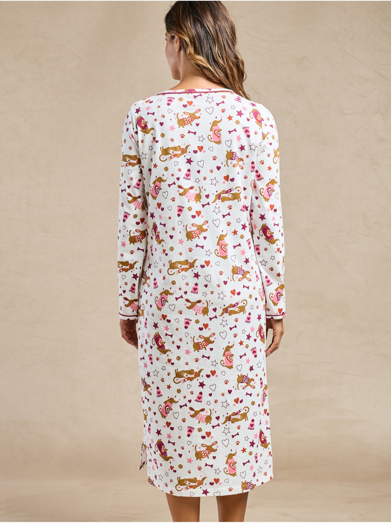 Lot de 2 chemises de nuit - DAXON - Blanc/Rouge