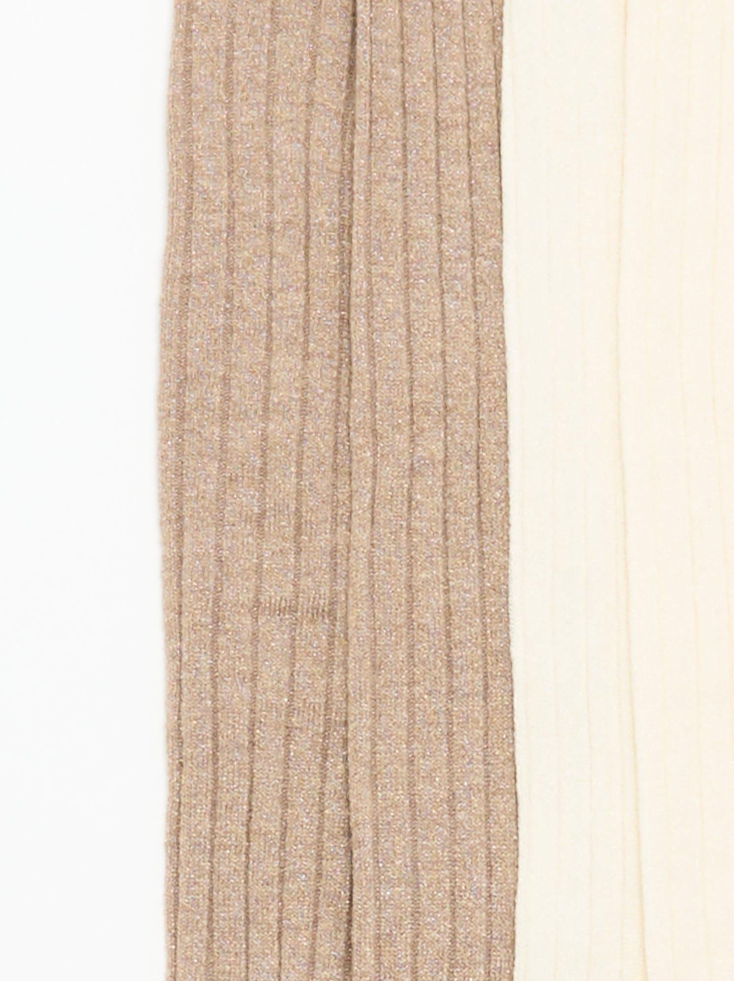 Lot de 2 collants en matière côtelée - Beige