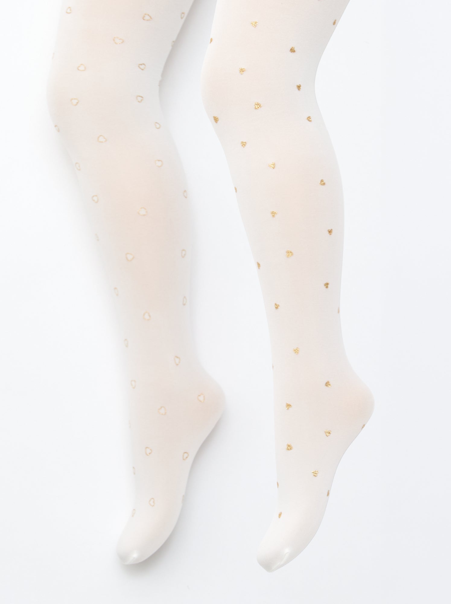 Lot de 2 collants légers imprimés - Blanc