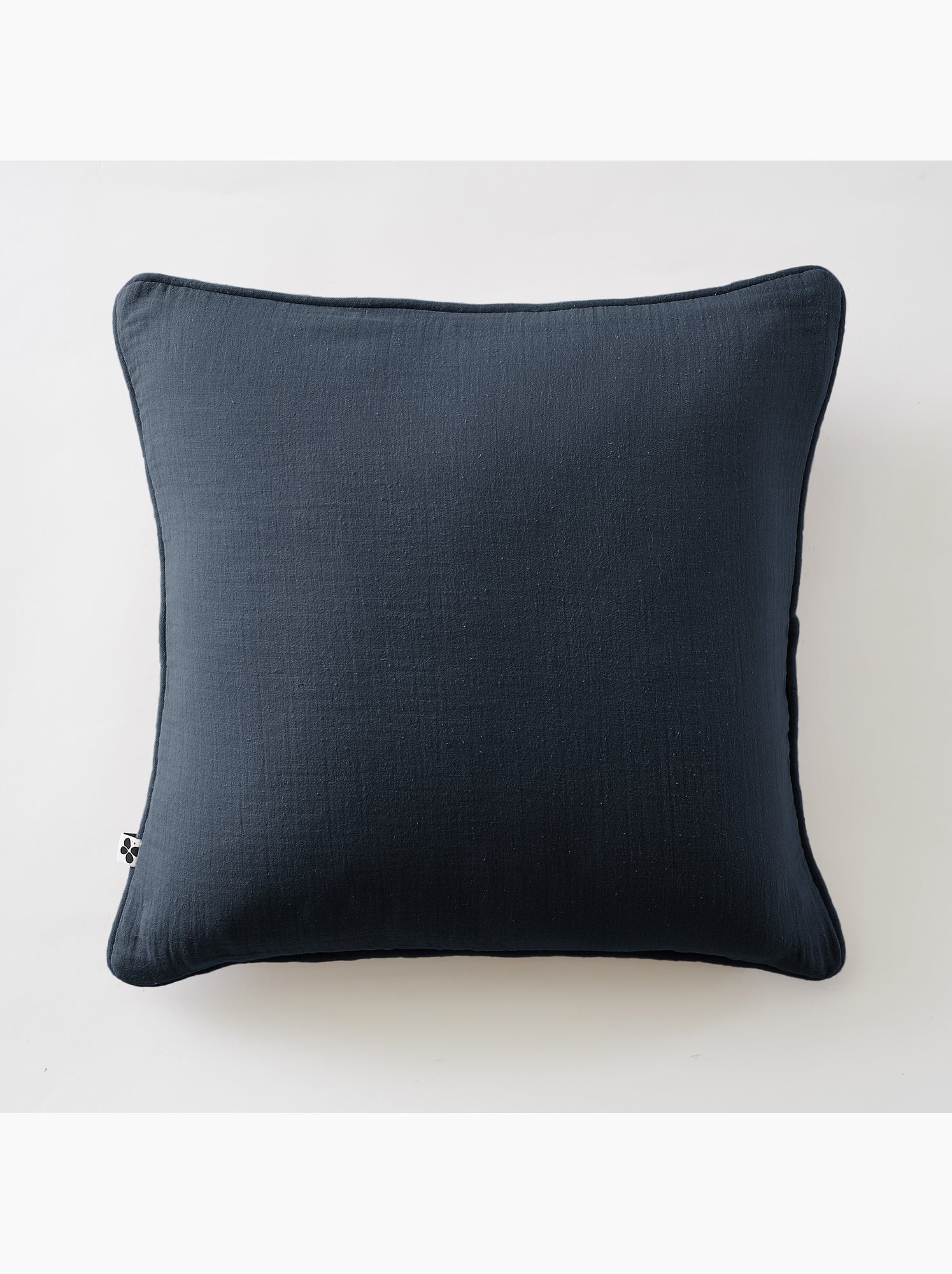 Lot de 2 coussins – gaze de coton -déhoussables zip – passepoil - Bleu marine
