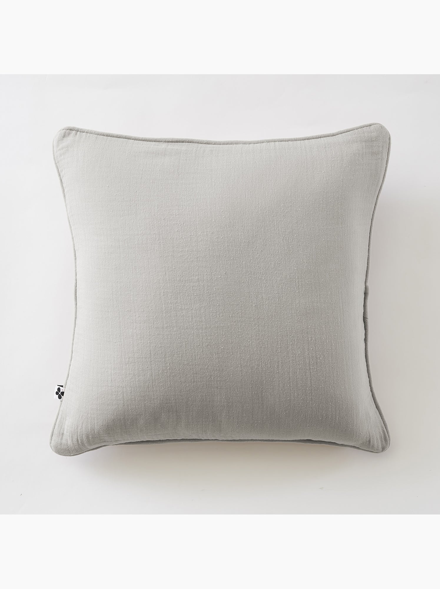 Lot de 2 coussins – gaze de coton -déhoussables zip – passepoil - Gris clair