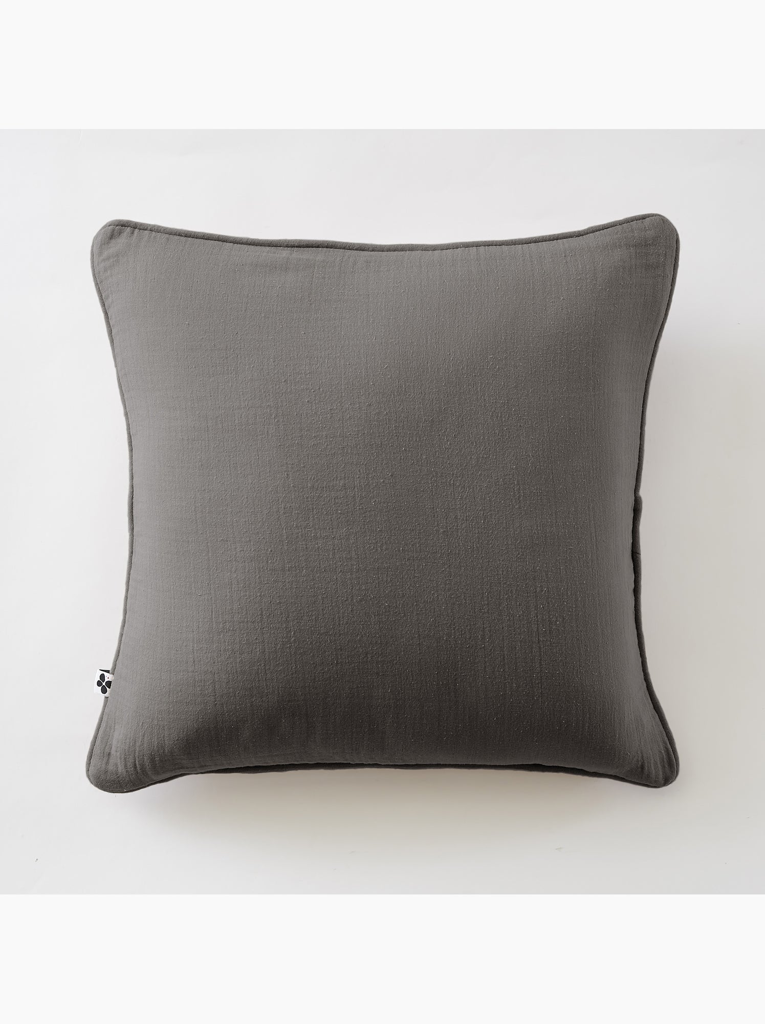 Lot de 2 coussins – gaze de coton -déhoussables zip – passepoil - Gris Granit