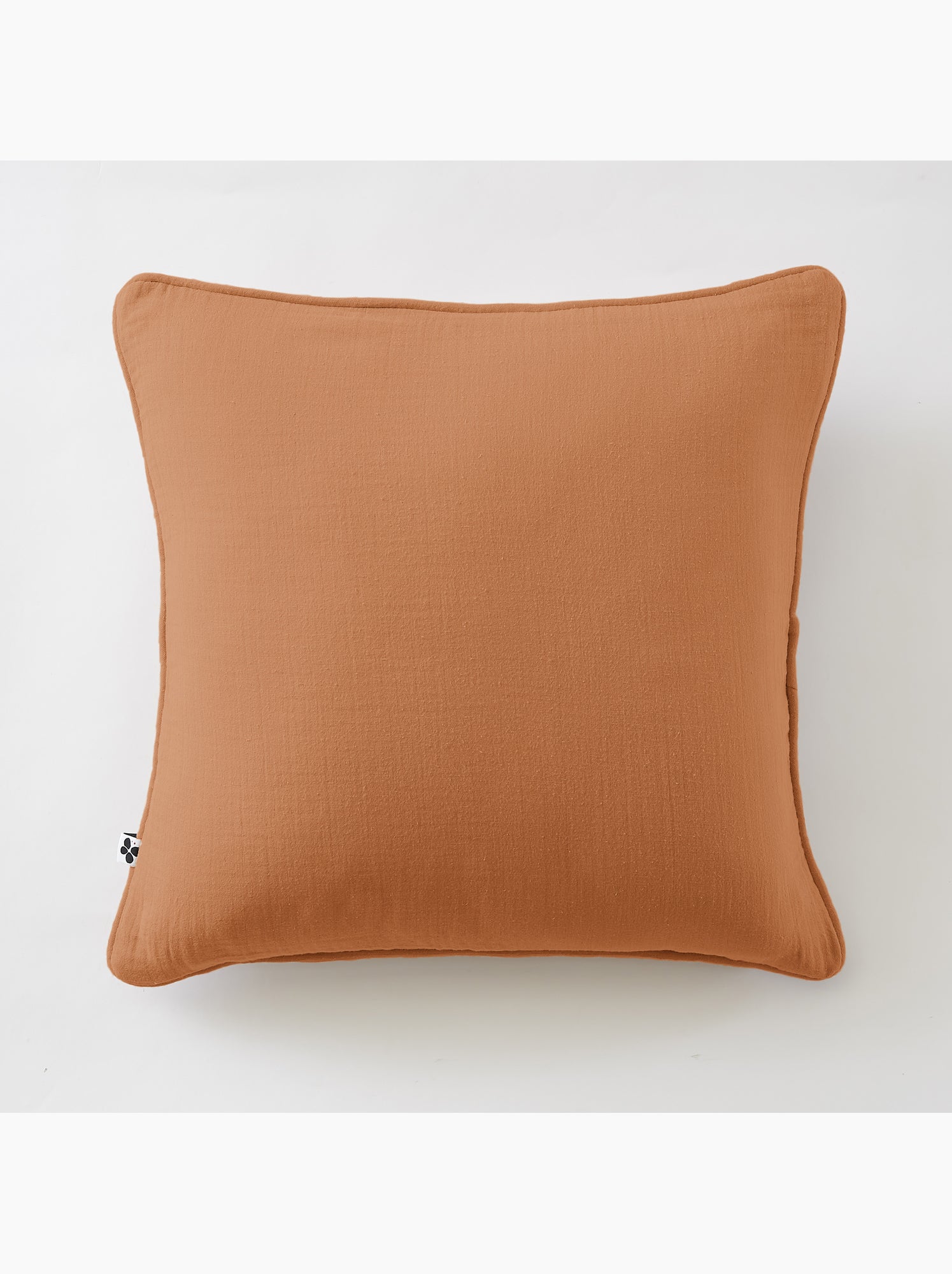 Lot de 2 coussins – gaze de coton -déhoussables zip – passepoil - Orange clair