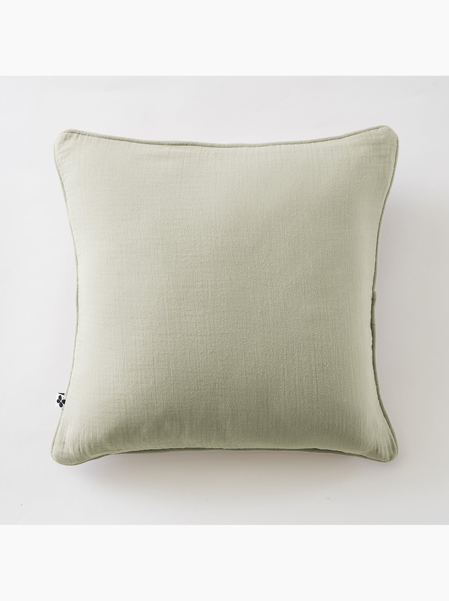 Lot de 2 coussins – gaze de coton -déhoussables zip – passepoil - Vert d'eau