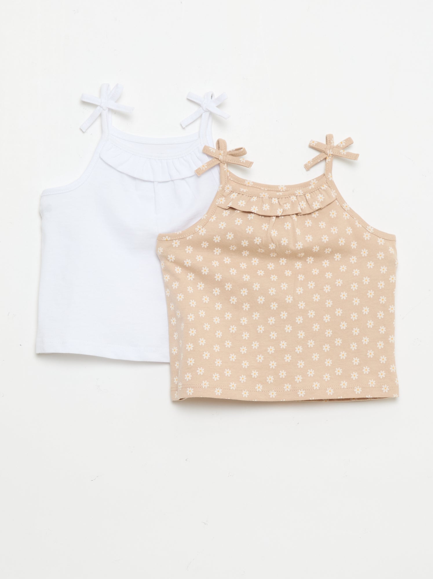 Lot de 2 débardeurs à bretelles - Beige