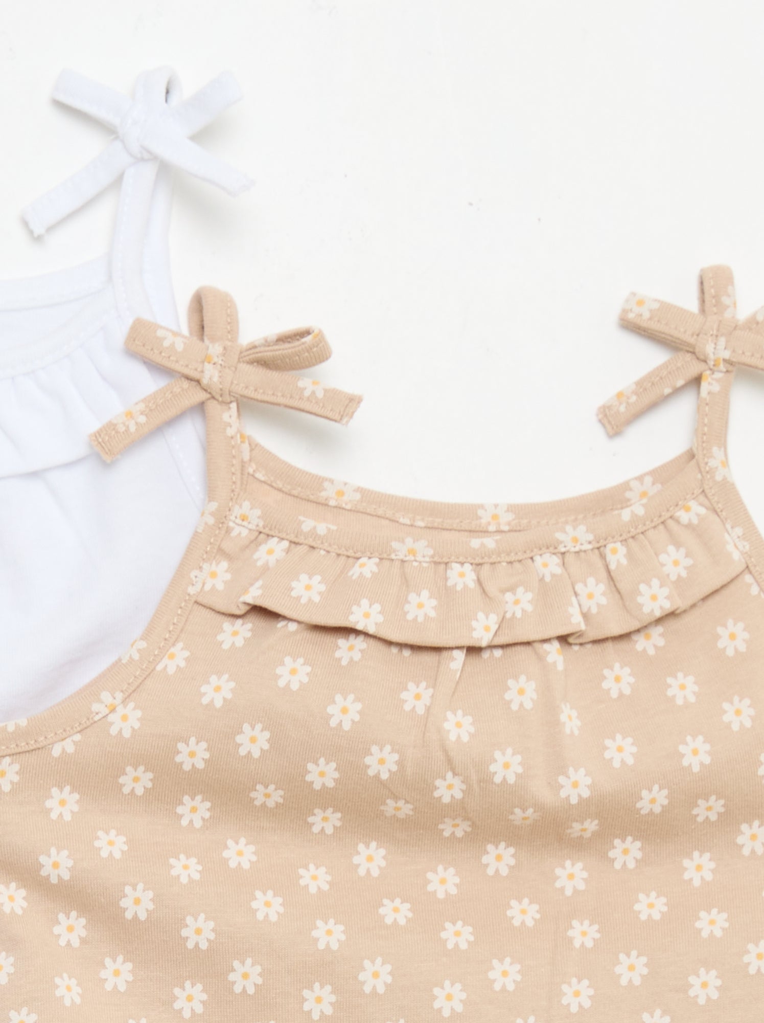 Lot de 2 débardeurs à bretelles - Beige