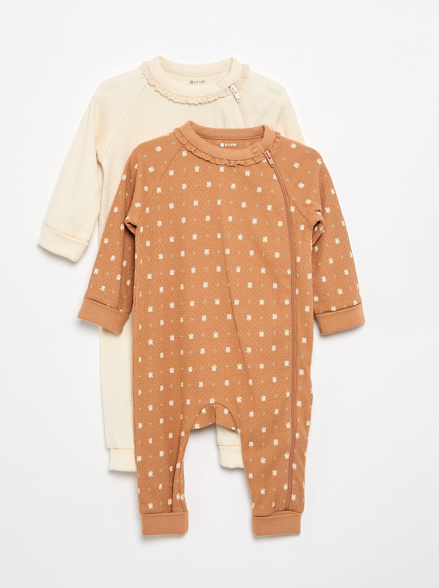 Lot de 2 dors-bien en maille pointelle épaisse - Beige (FWX71_1)