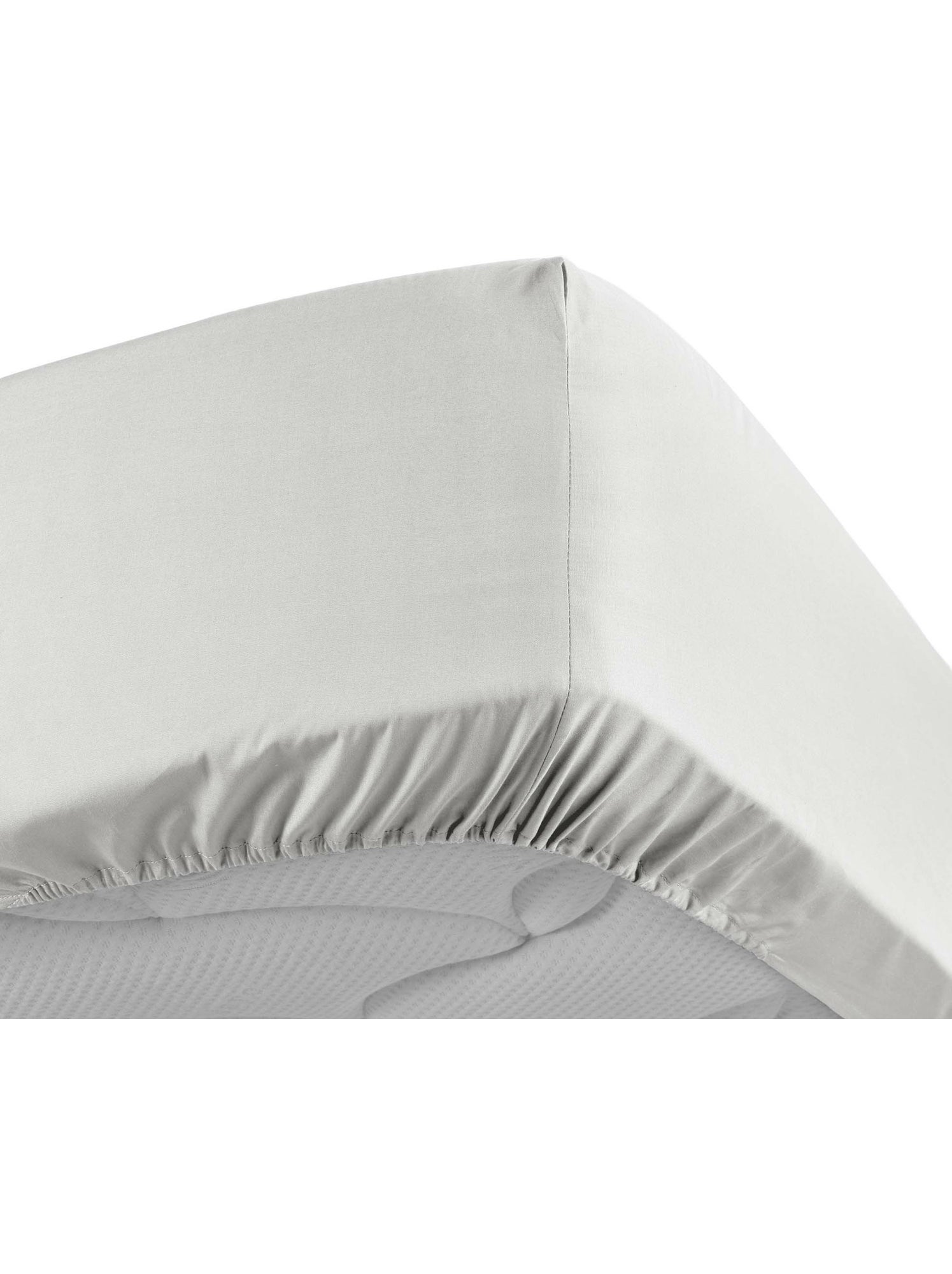 Lot de 2 drap housse percale de coton 78fils ultra doux - Blanc