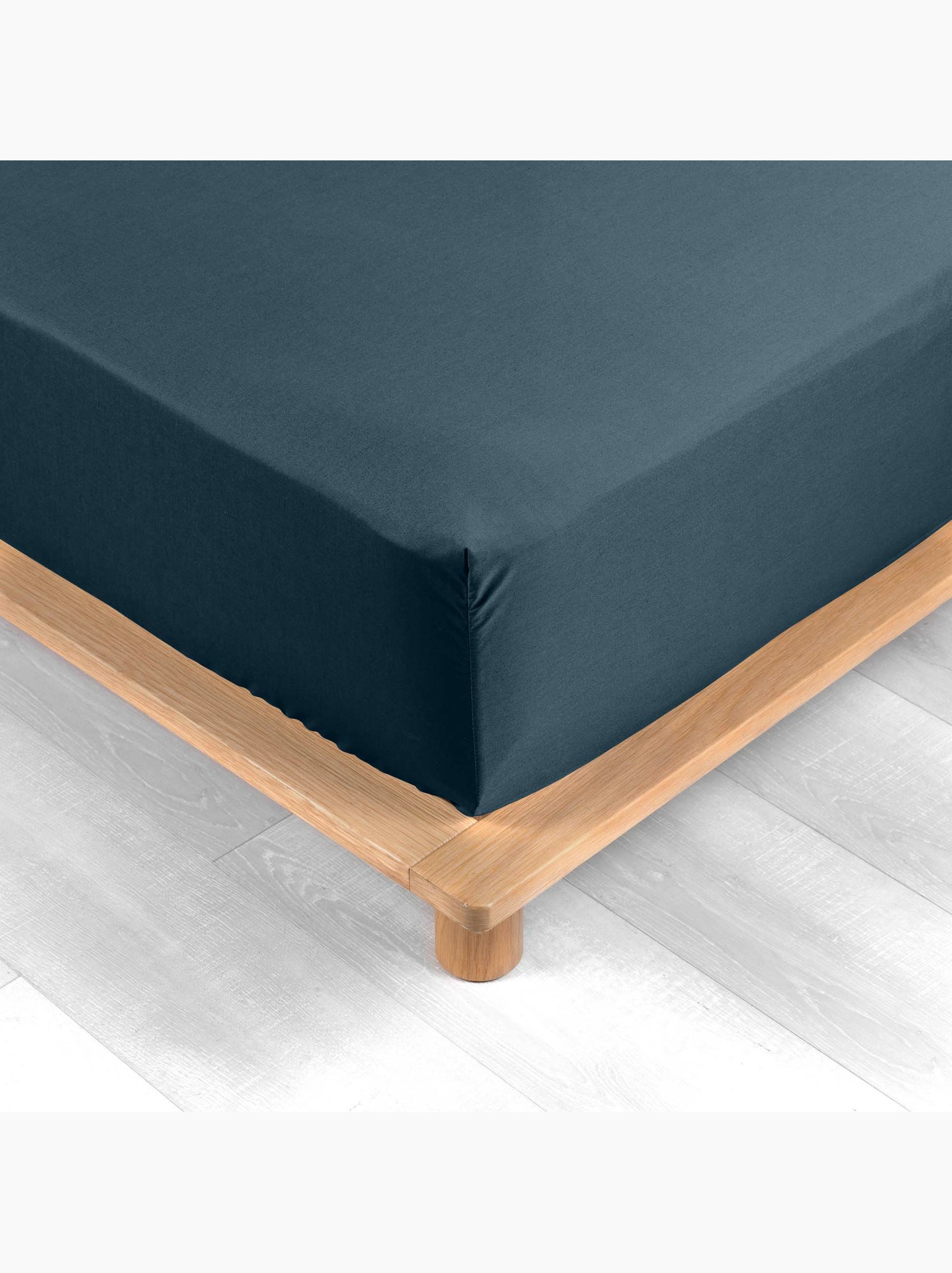 Lot de 2 drap housse percale de coton 78fils ultra doux - Bleu