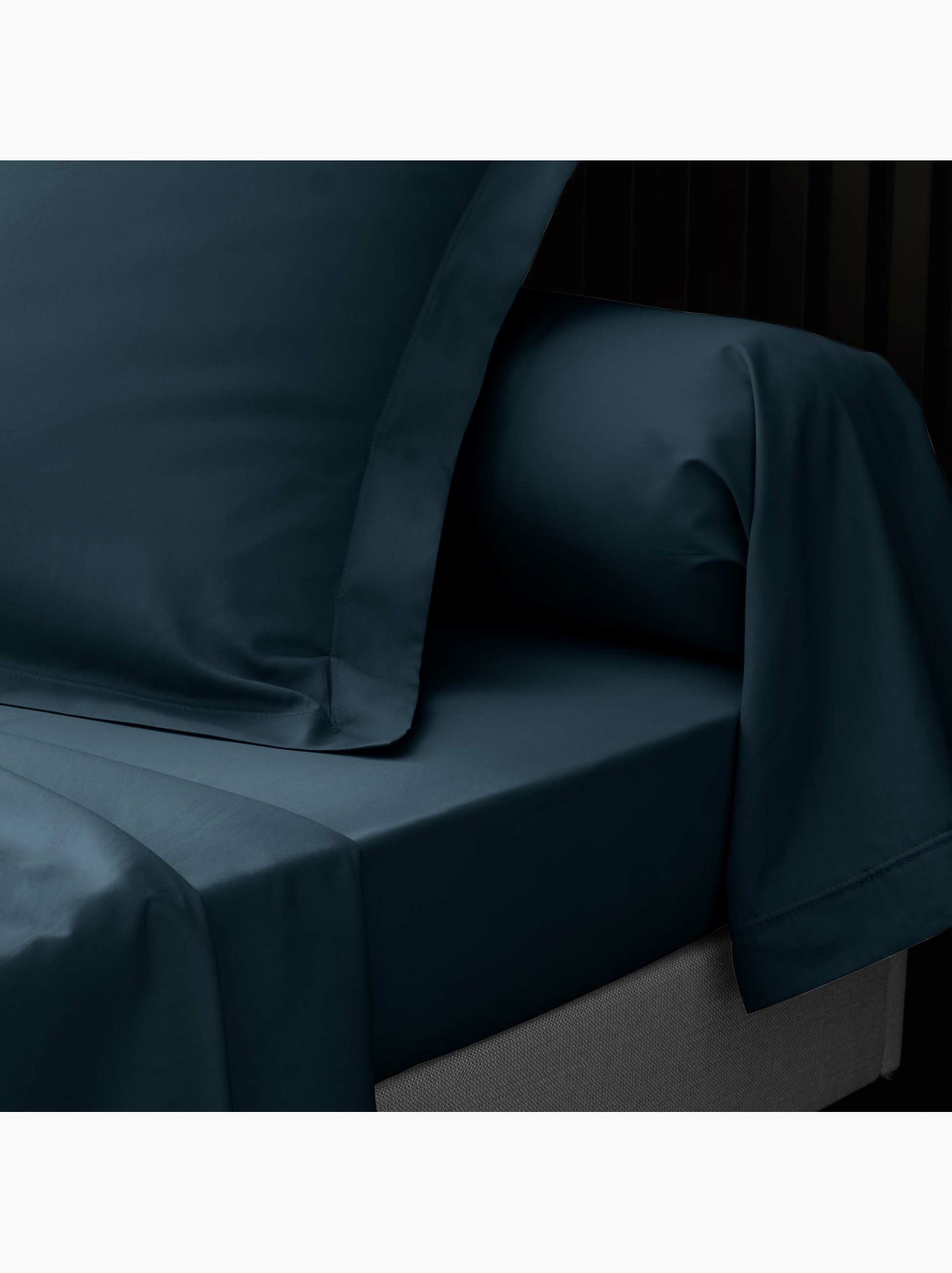 Lot de 2 drap housse percale de coton 78fils ultra doux - Bleu