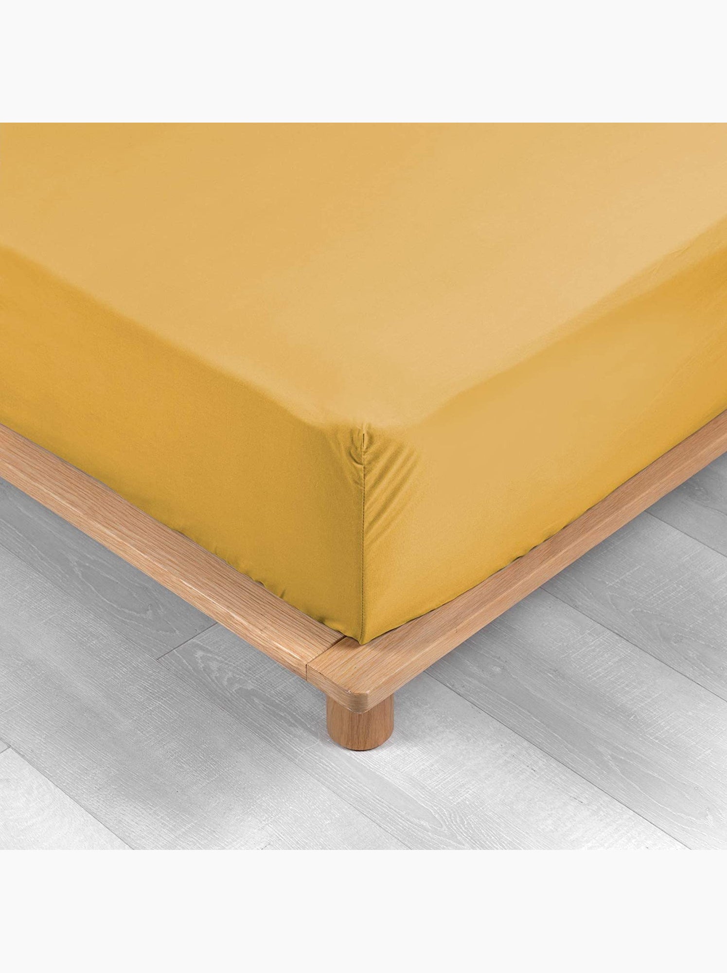 Lot de 2 drap housse percale de coton 78fils ultra doux - Jaune