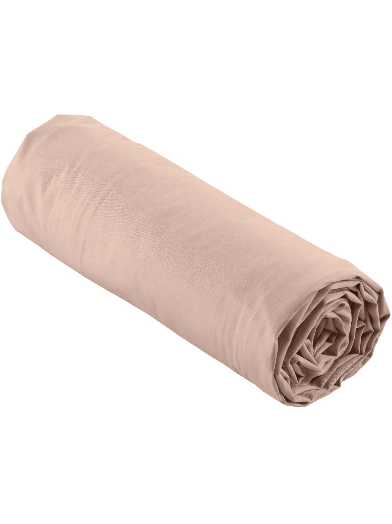 Lot de 2 drap housse percale de coton 78fils ultra doux - Nude