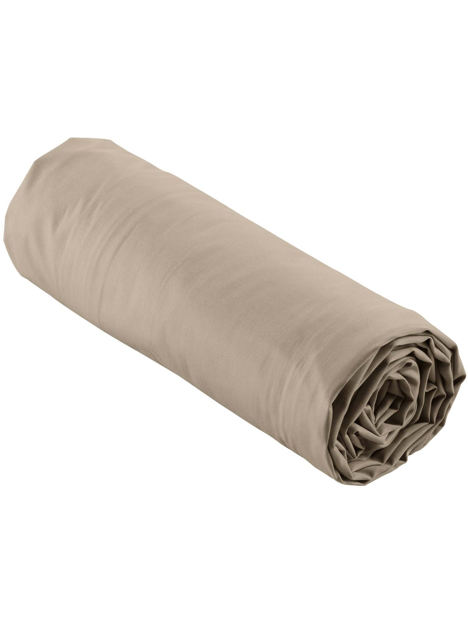 Lot de 2 drap housse percale de coton 78fils ultra doux - Sable