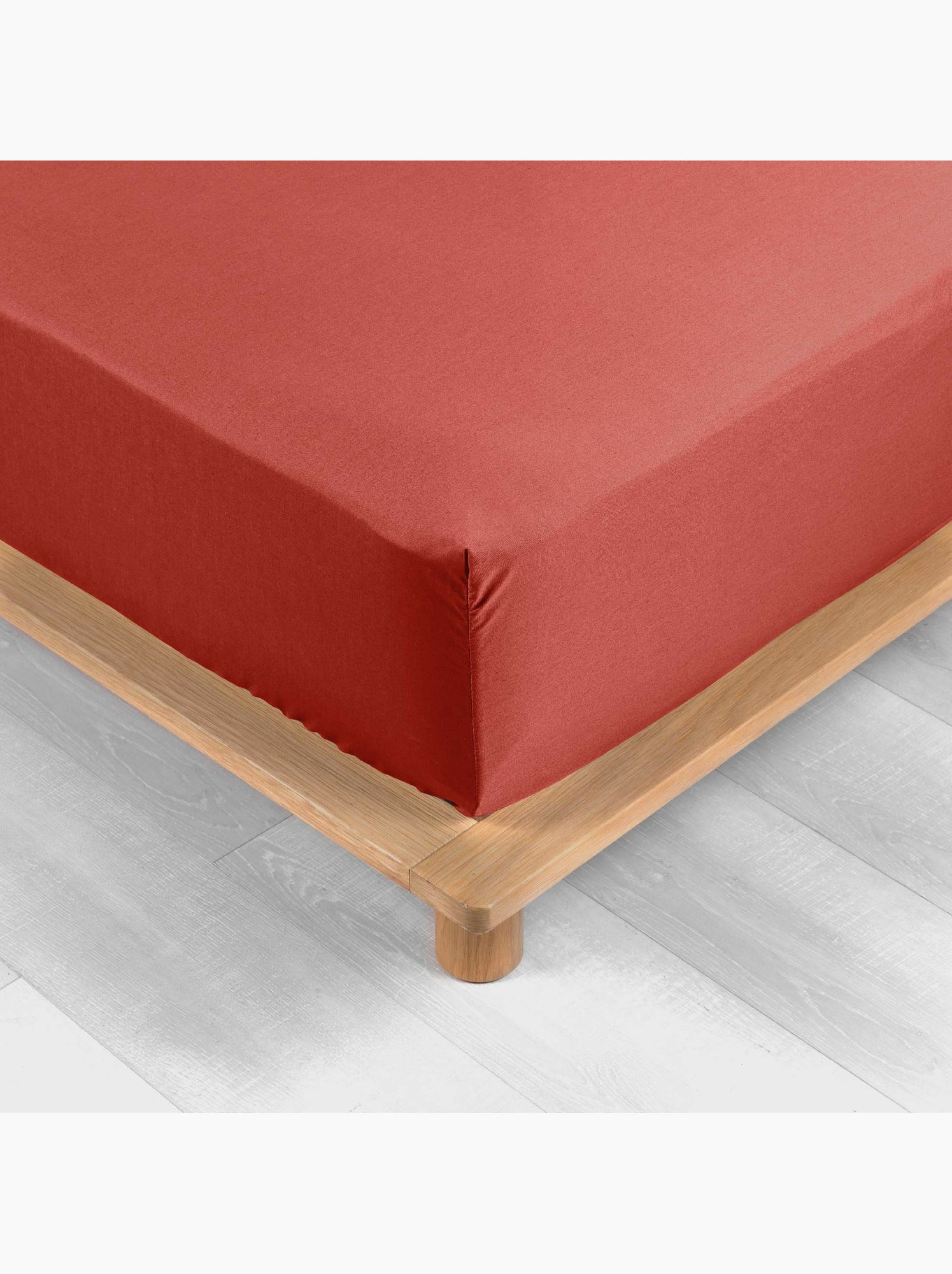 Lot de 2 drap housse percale de coton 78fils ultra doux - Terracotta