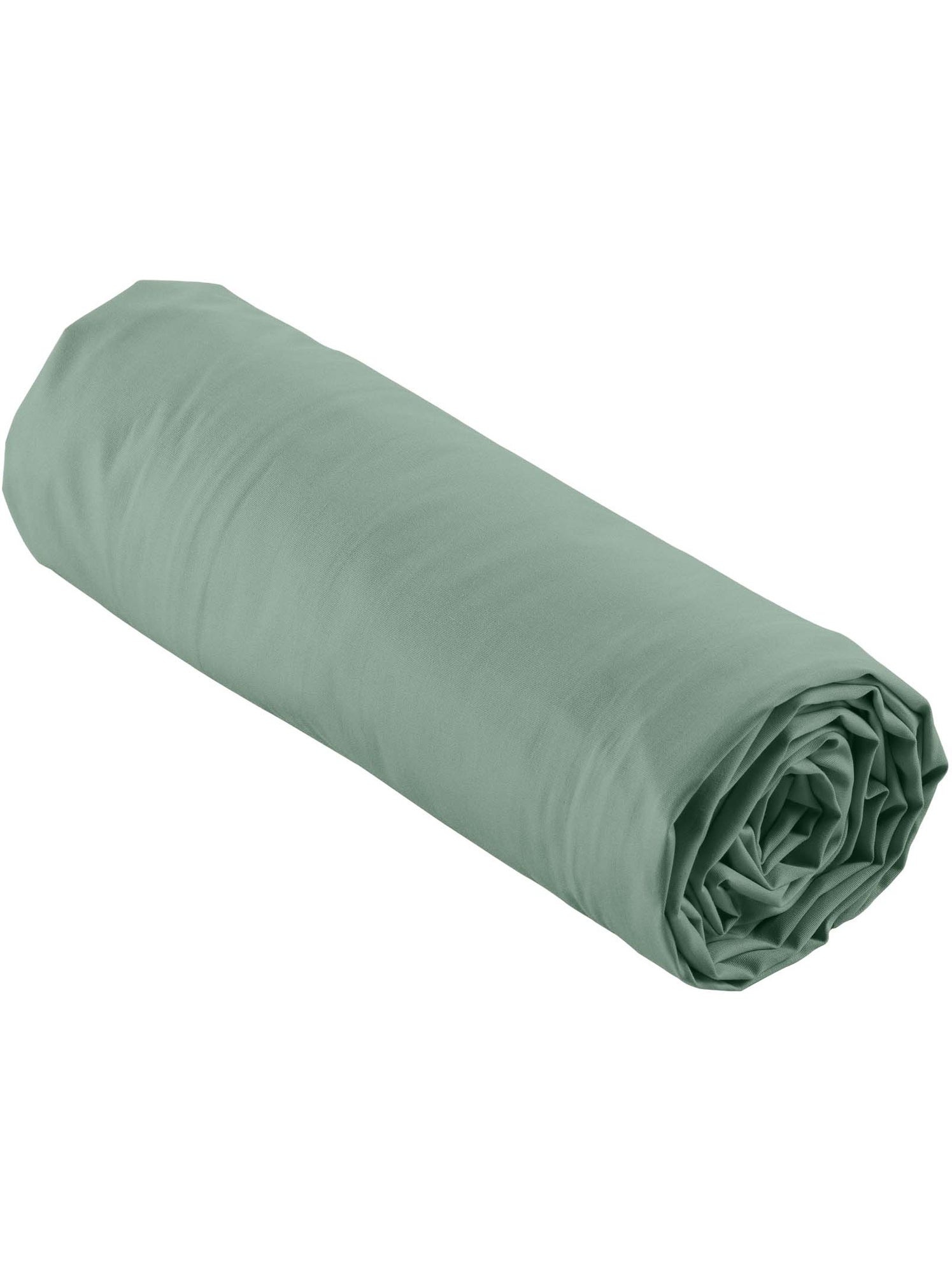 Lot de 2 drap housse percale de coton 78fils ultra doux - Vert tilleul